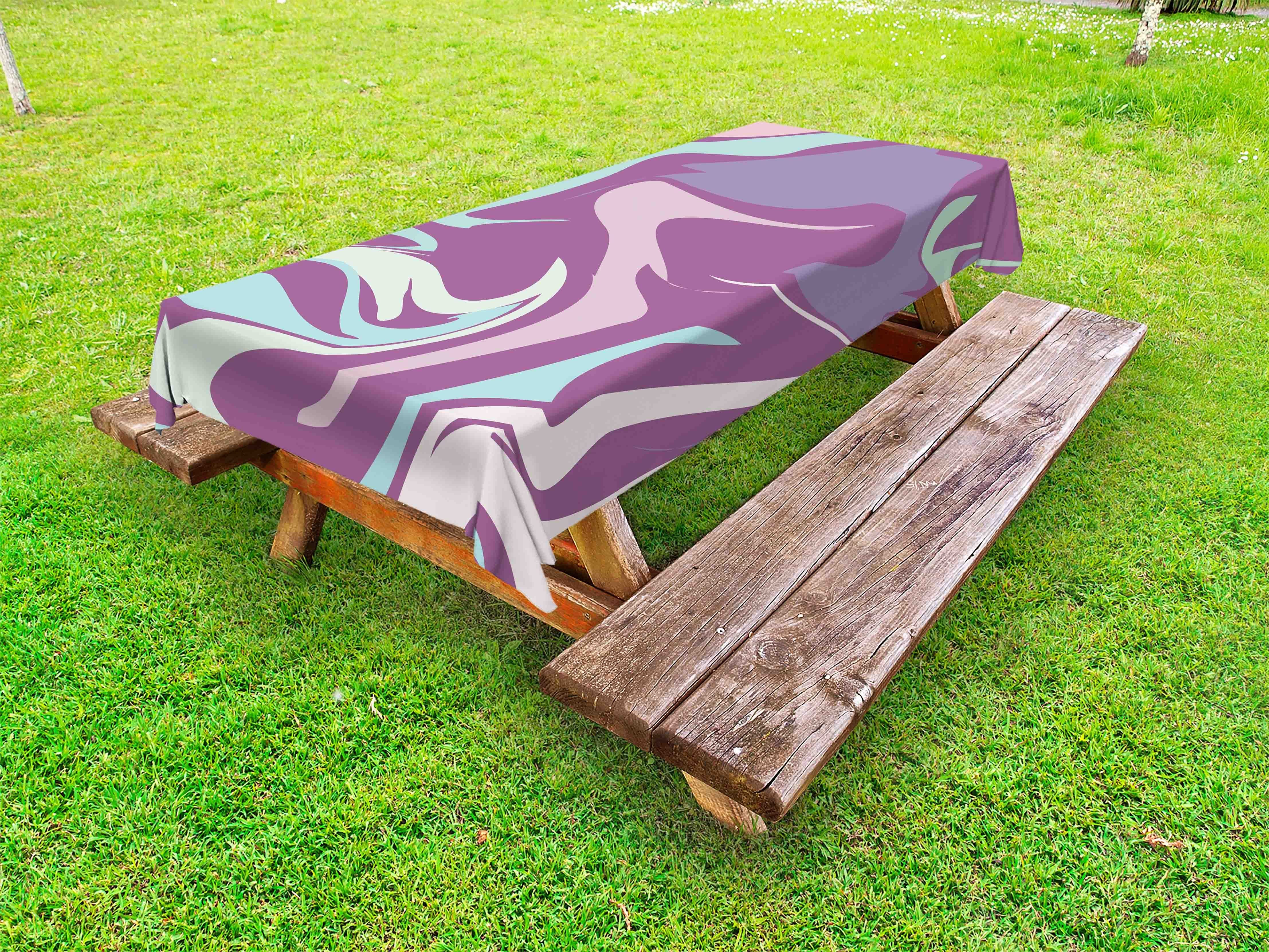 Exotische Picknick-Tischdecke, waschbare Abstrakt Tischdecke Abakuhaus Pastellfarben Farben dekorative