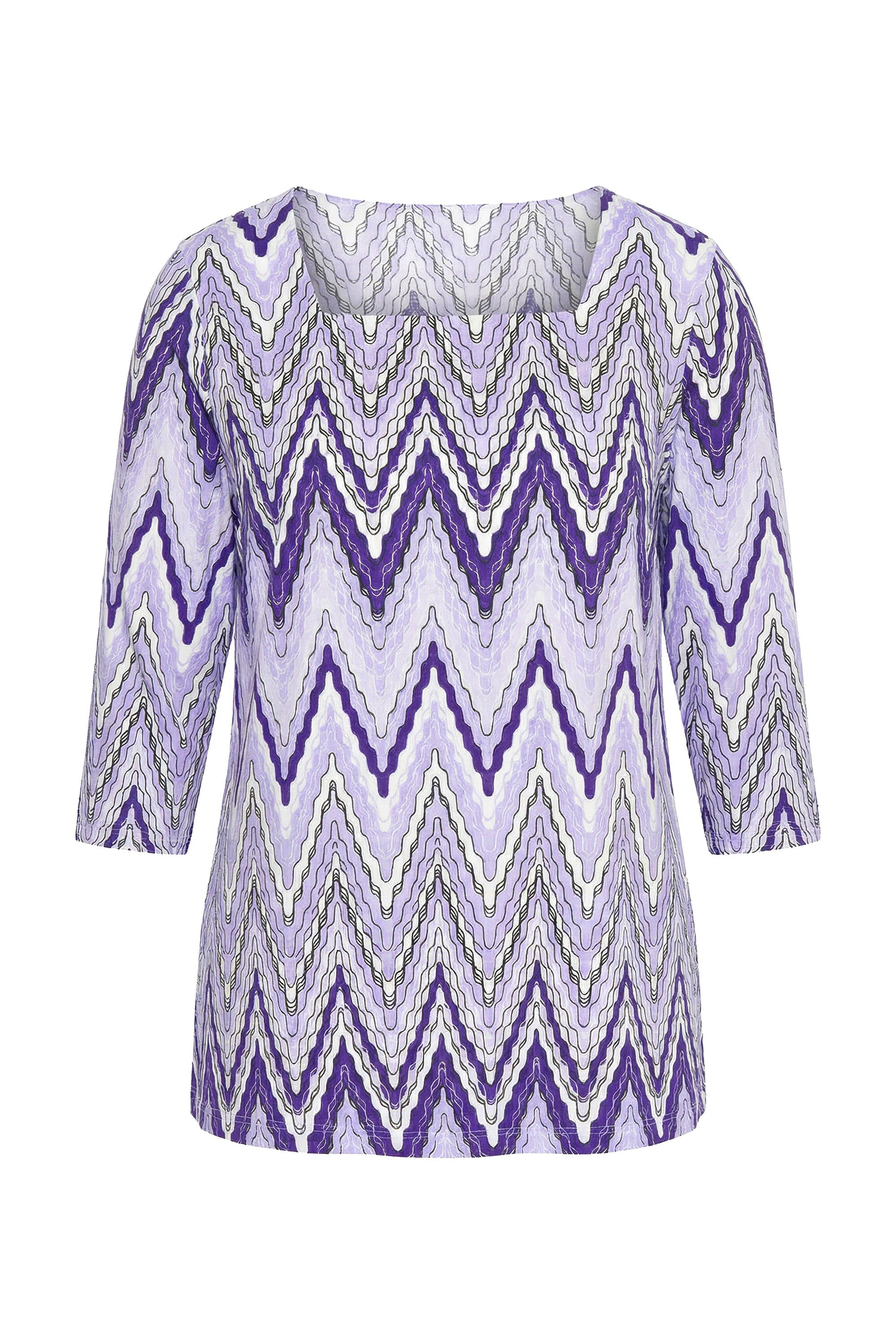 Angel of Style T-Shirt T-Shirt A-Linie Zackenmuster Carree-Ausschnitt günstig online kaufen