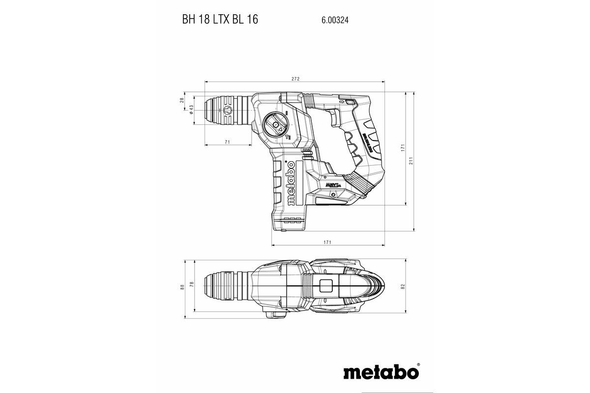 Thumbnail - metabo Bohrhammer BH 18 LTX BL 16 (600324840), 18 V, ohne Akku und Ladegerät