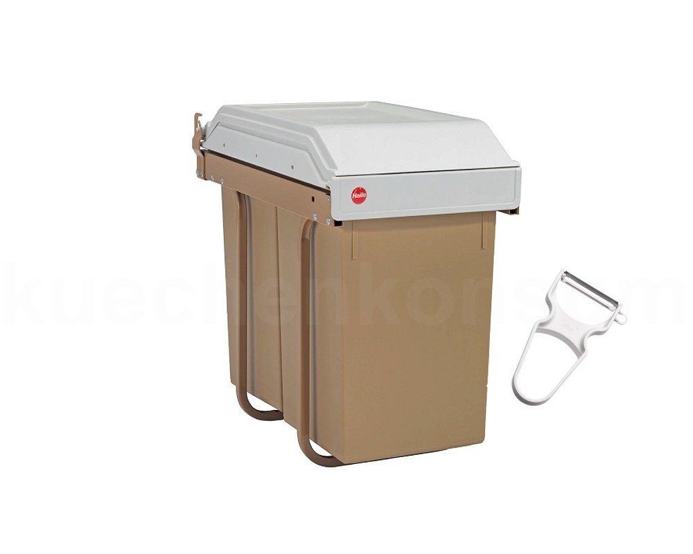 Hailo Einbaumülleimer Hailo Abfallsammler 1947001 TA Swing R Tandem 2x 15 Liter + Sparschäle, 2x 15 Liter für Schrankbreite ab 300 mm mit Drehtür