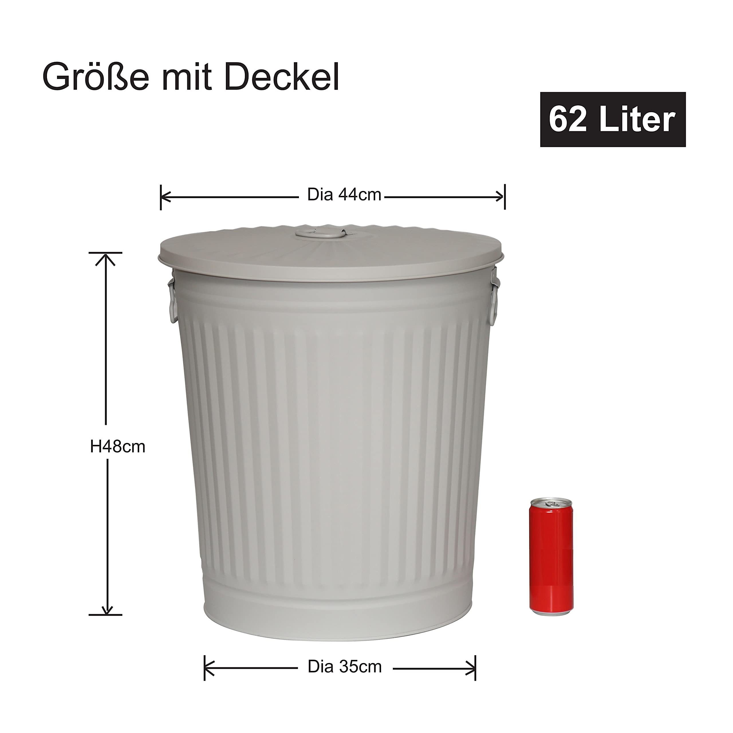 Mülleimer Müllbeutel Deckel 62L(€59,99/Stück) Mülleimer mit + Mülleimer Jinfa 1 Jinfa + Müllbeutel Vintage 30 Abfalltonne