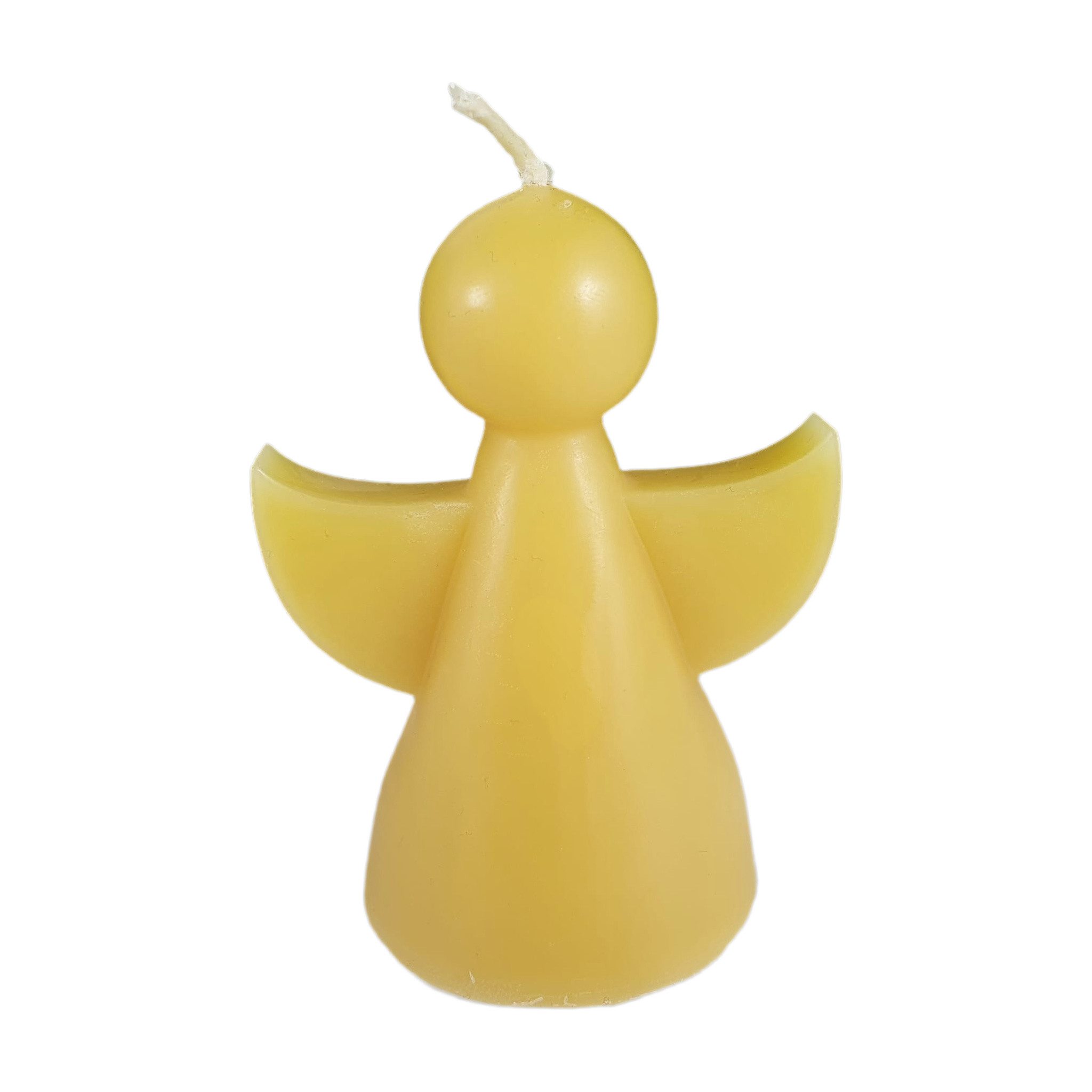 Aspinaworld Bienenwachskerze Engel Kerze glatt 9 cm – Weihnachtskerze aus Bienenwachs (1-tlg)