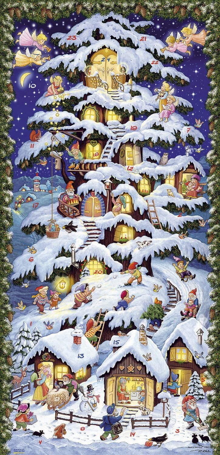 Korsch Verlag Wandkalender Adventskalender ""Waldhaus""