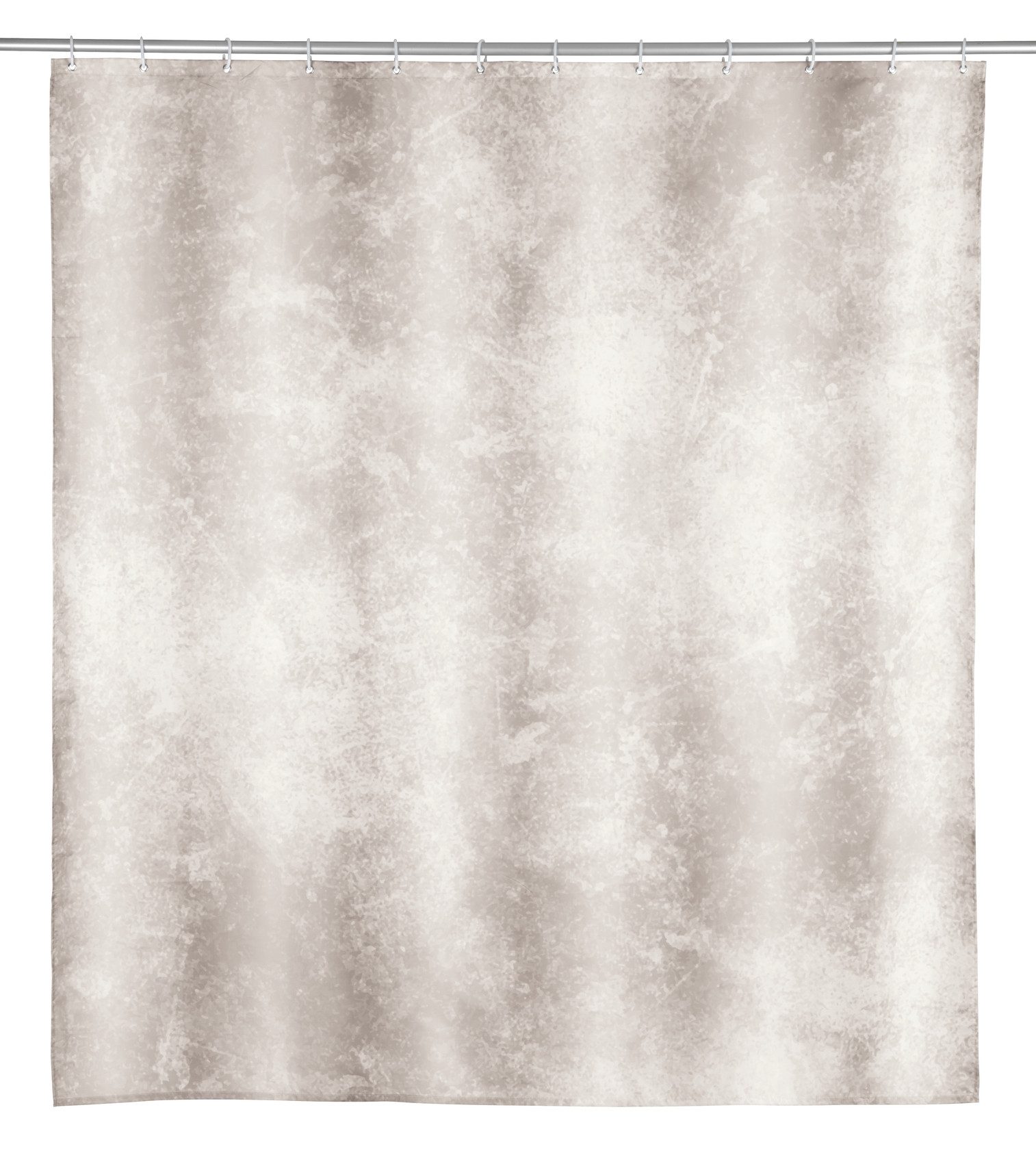 SCHÖNER WOHNEN-Kollektion Duschvorhang »Londa« Breite 180 cm (Set, 17-tlg), aus recyceltem Polyester, Zement-Optik, mit 16 Duschvorhangringen