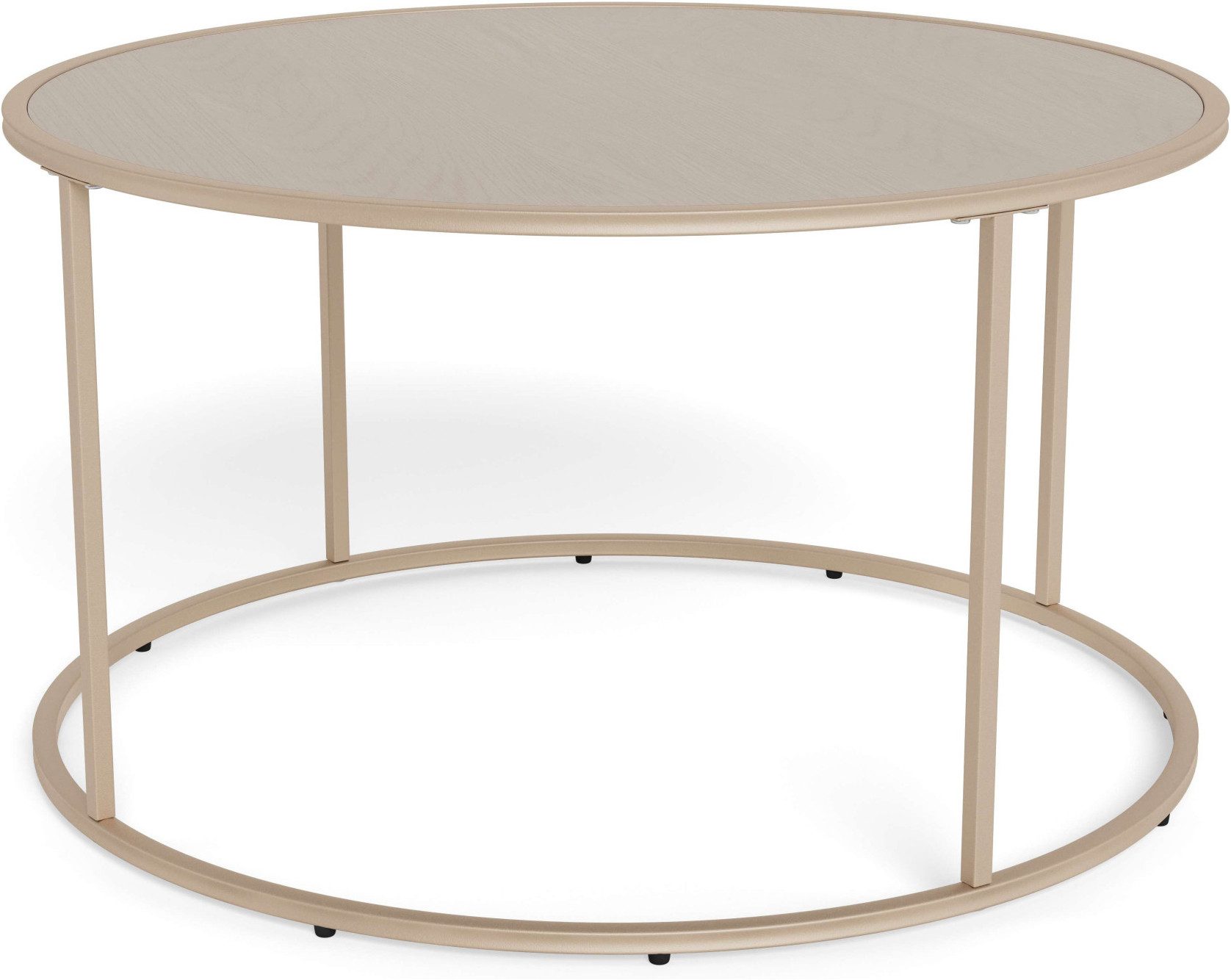 ACTONA GROUP Couchtisch Seaford Kaffeetisch, Wohnzimmertisch, Runder Couchtisch mit grauer Melaminplatte und Stahlgestell, Ø80x45 cm