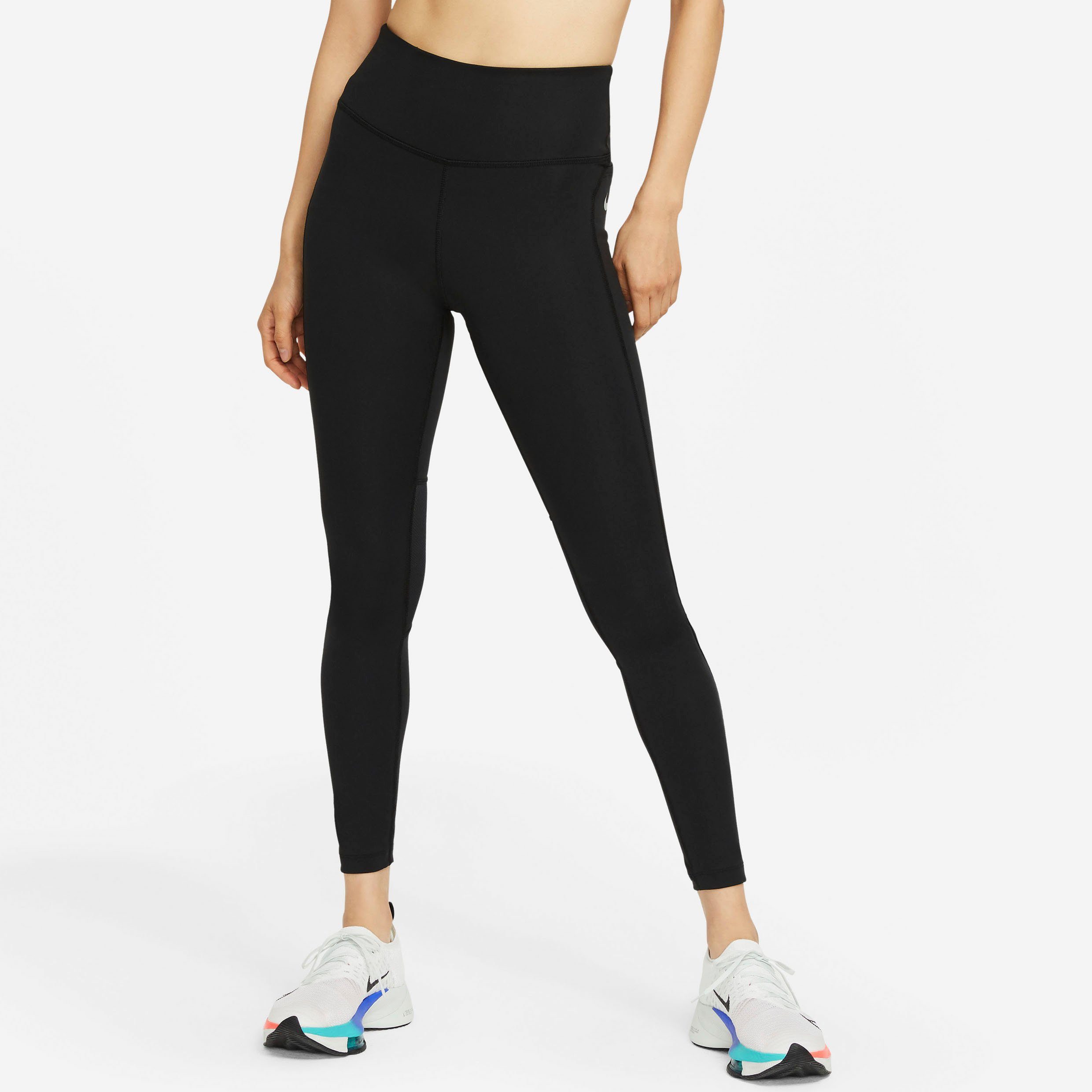 RUNNING WOMEN'S Nike LEGGINGS Lauftights FAST EPIC MID-RISE POCKET schwarz