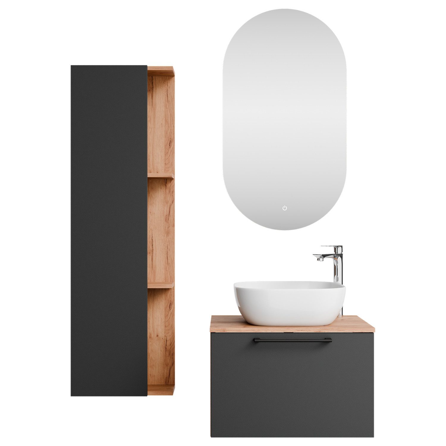 Planetmöbel Badmöbel-Set Astra, (Waschbeckenunterschrank, 4-St., Spiegel), günstig online kaufen