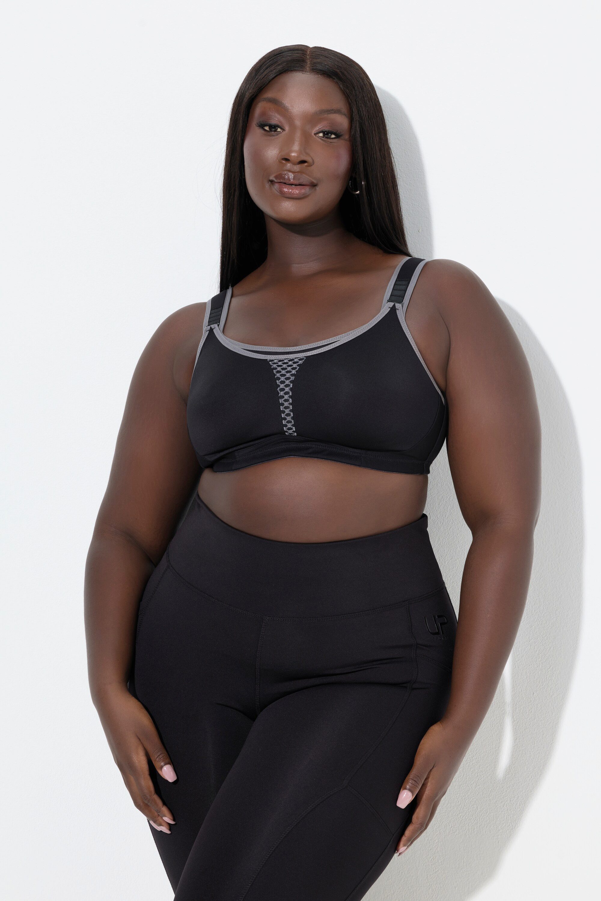 Ulla Popken Sport-BH Sport-BH ohne Bügel Mikrofaser Netz-Einsatz