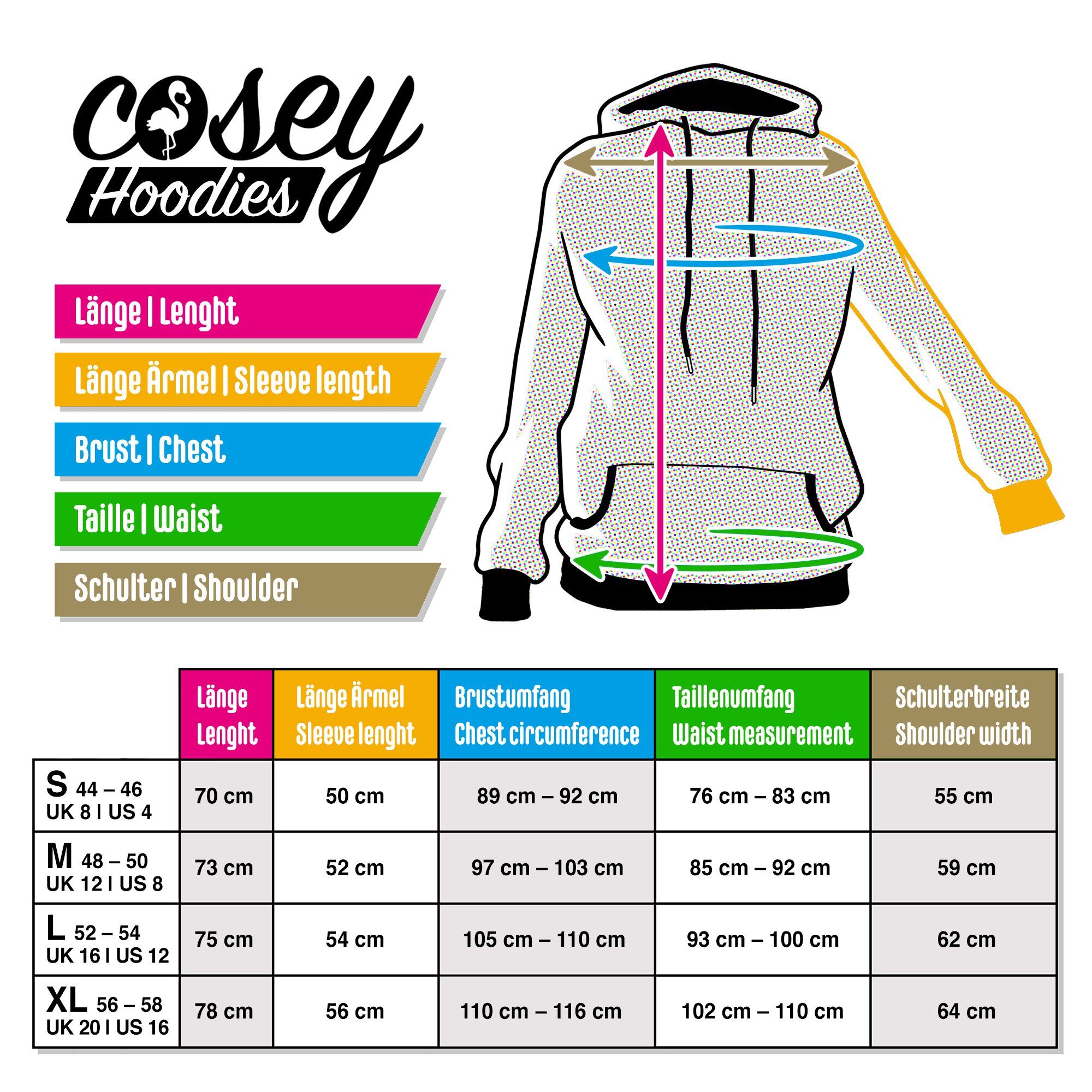 cosey Hoodie Herren Hoodie Kapuzenpullover REG FIT – 90 % Polyester, 10 % Elasthan