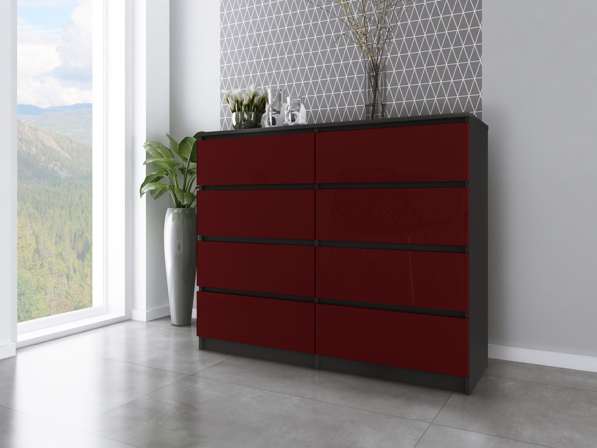 Faizee Möbel Schubkastenkommode ZOE Kommode mit 8 Schubladen - Modernes Design für Ihre Wohnräume