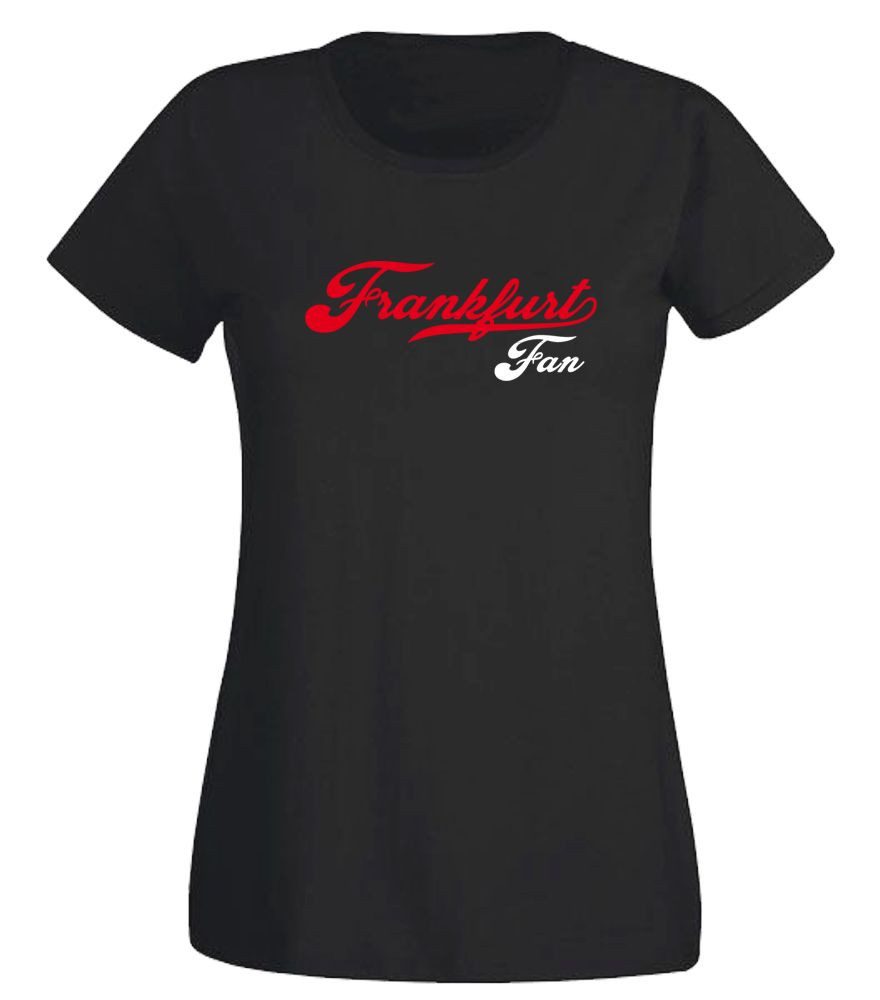 G-graphics T-Shirt Frankfurt Fan Slim-fit Damen T-Shirt mit einem Motiv für den echten Fan