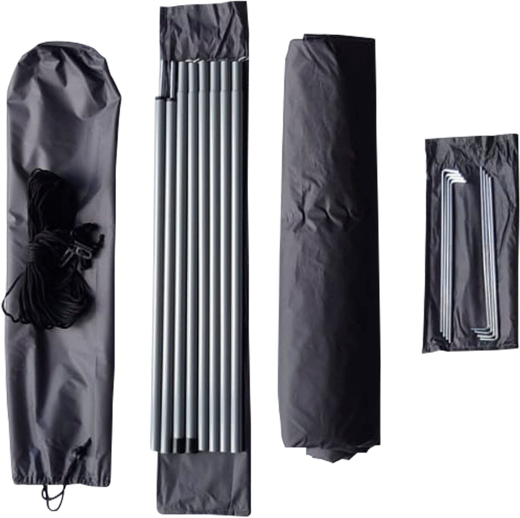 EXPLORER Sonnensegel Sonnensegel 3x4m rechteckig wasserabweisend mit Stangen, (Set, Leinen und Heringen Sonnenschutz UPF80+ UV Schutz), nach Standard 801 in beige, grün oder grau für Balkon Garten Terrasse