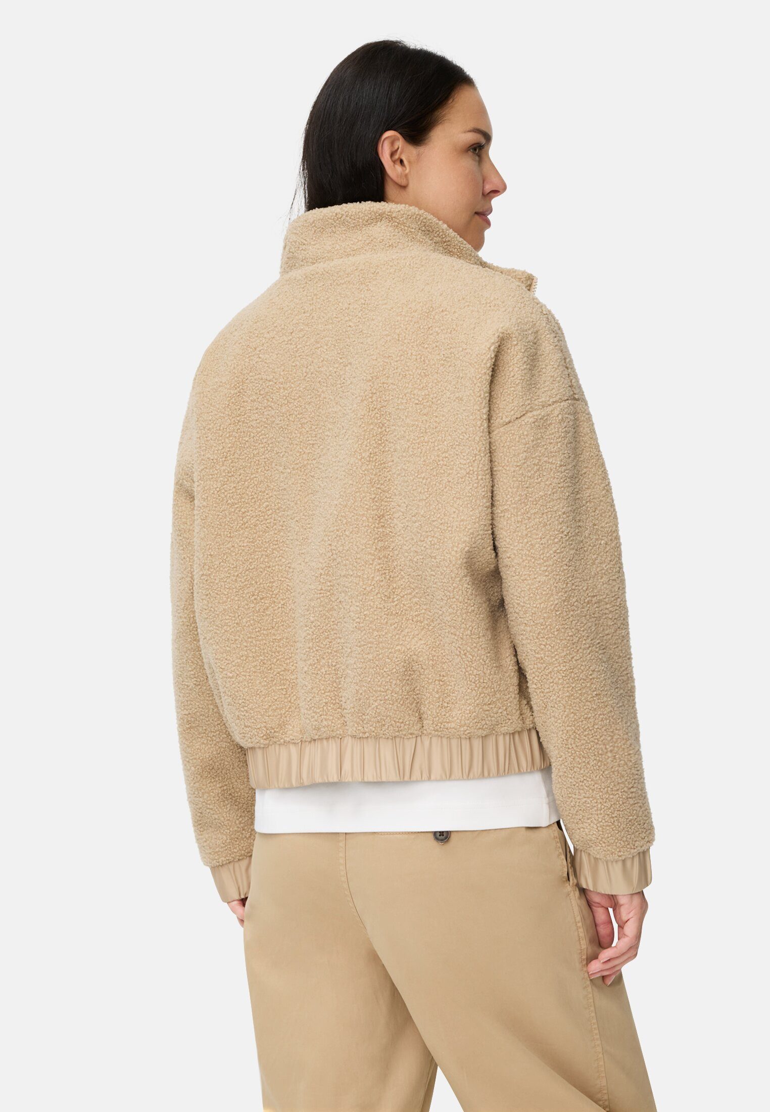 camel active Blouson mit Stehkragen und 2-Wege-Reißverschluss Langarm Markenlabel
