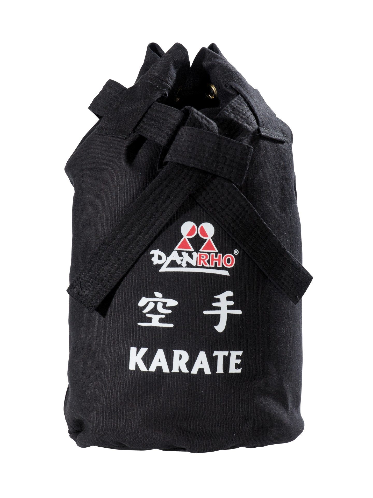 Danrho Sporttasche Kinder Seesack Bag Karate Karatetasche Trainingstasche Kids (Stück), mit echtem Budogürtel schwarz und Kordelzug