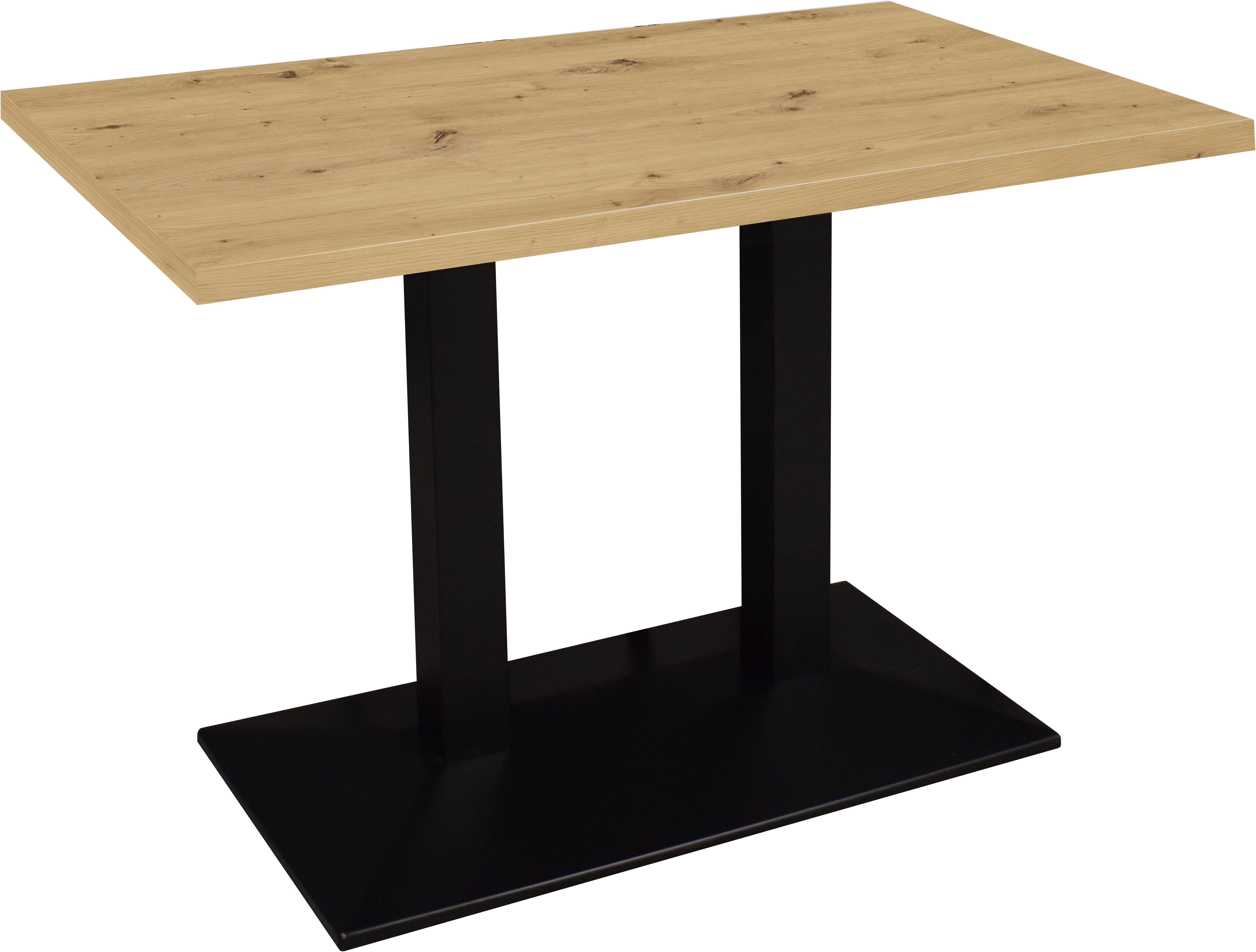 Mäusbacher Bistrotisch Big Bistro Metall, Doppelsäulengestell, eckige Platte BHT 120x75x70 cm