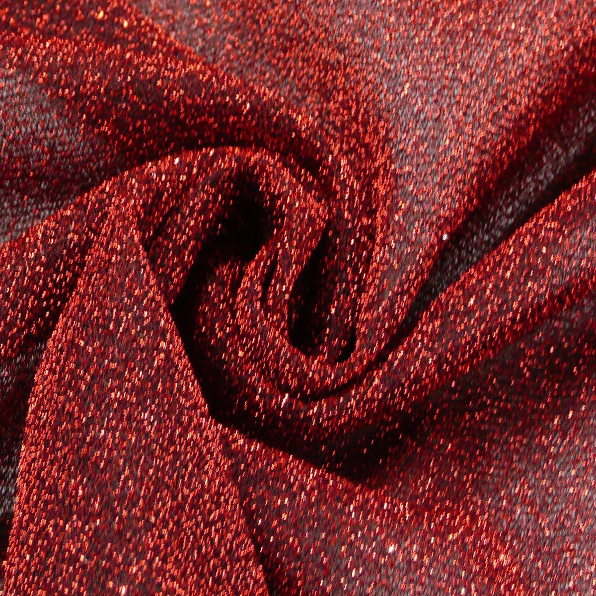 SCHÖNER LEBEN. Stoff Lurexstoff Glitzerstoff Faschingsstoff elastisch Glitzer rot, mit Metallic-Effekt