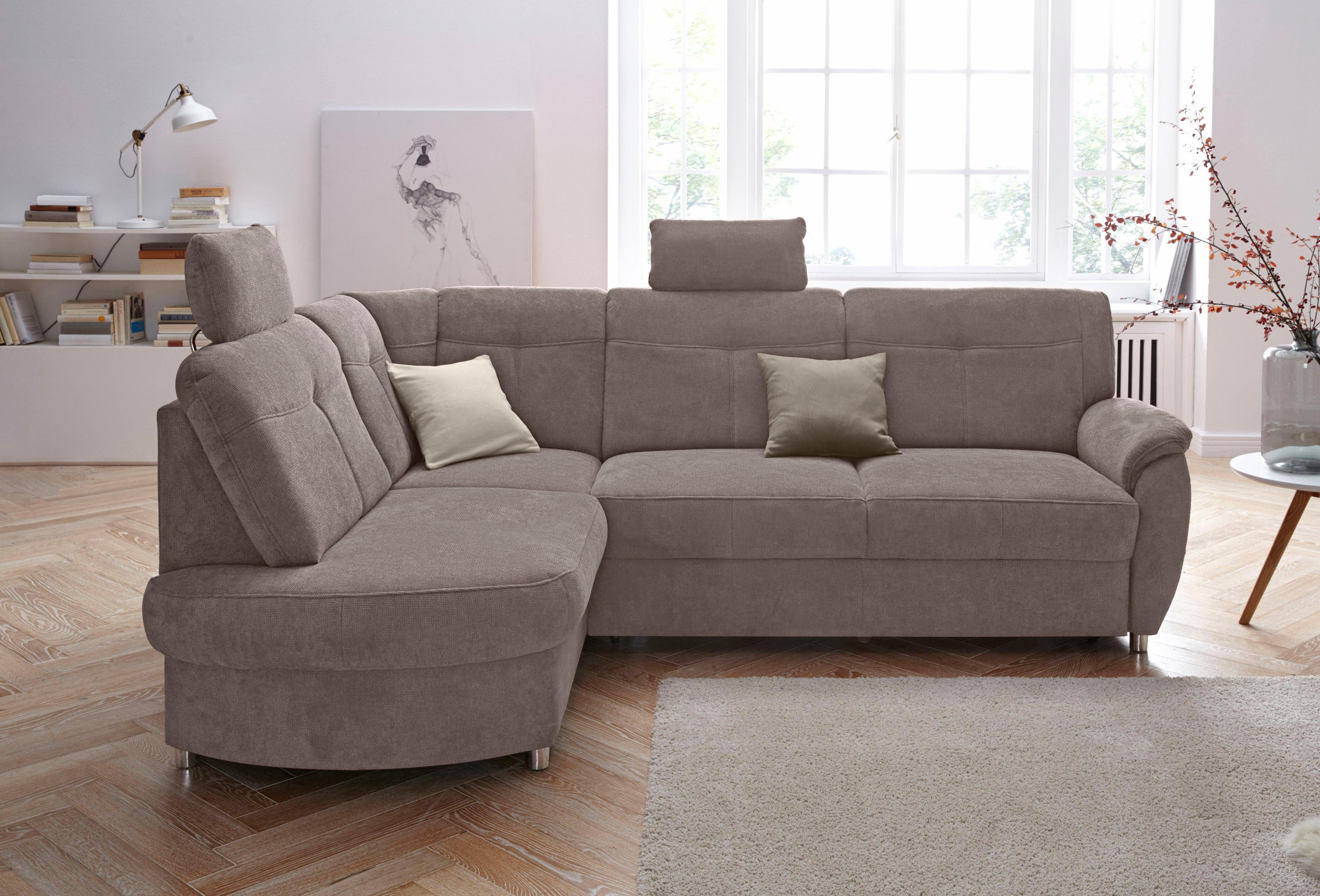 sit&more Ecksofa Sonoma, L-Form, B: 246 cm, Bettfunktion & Bettkasten optional, Federkern, komfortable Sitzhöhe 45 cm, frei im Raum stellbar