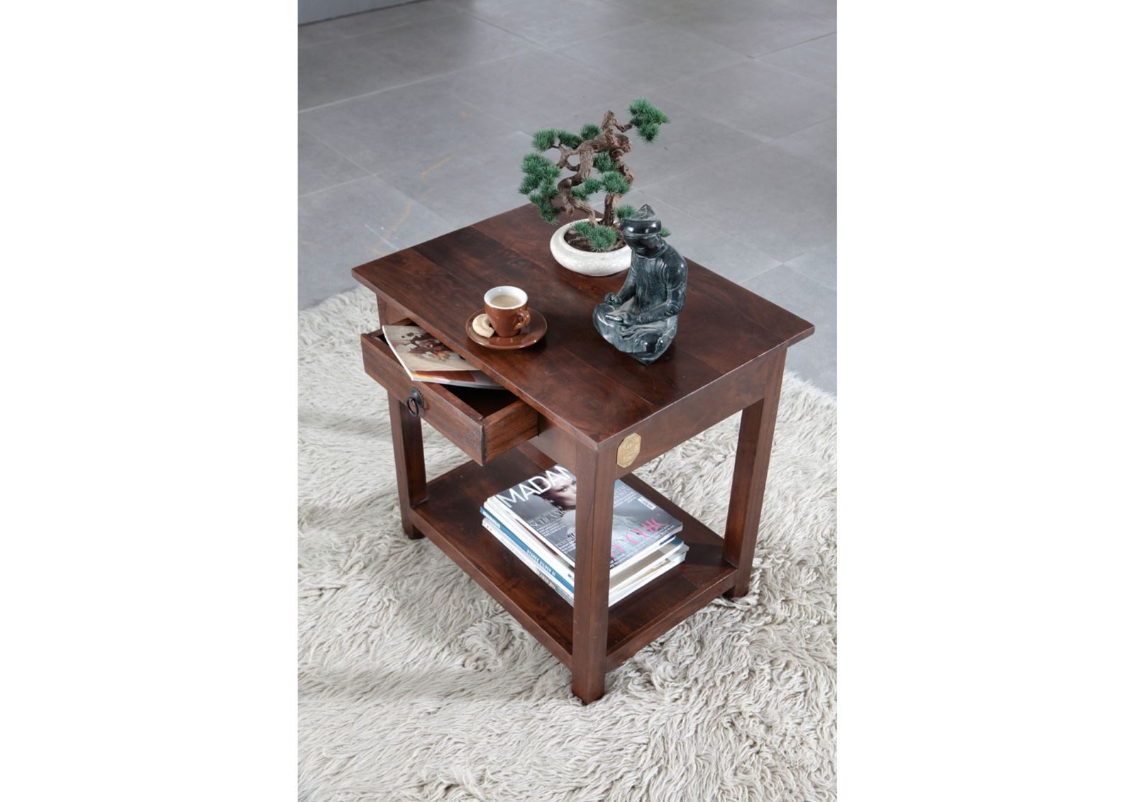 Massivmoebel24 Beistelltisch OXFORD (Beistelltisch Akazie 61x45x60 günstig online kaufen
