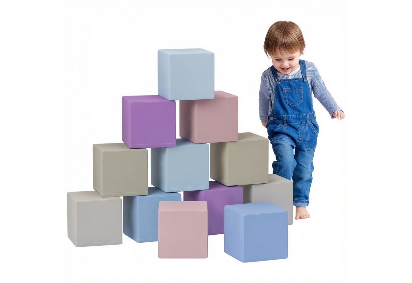 HOMCOM Softbausteine Riesenbausteine Bausteinset Rot+Gelb Spielbausteine, (Bauspielzeug, 12 St., Schaumstoff Bausteine), Schaumstoffblöcke für 1-3 Jahre alt Kinder