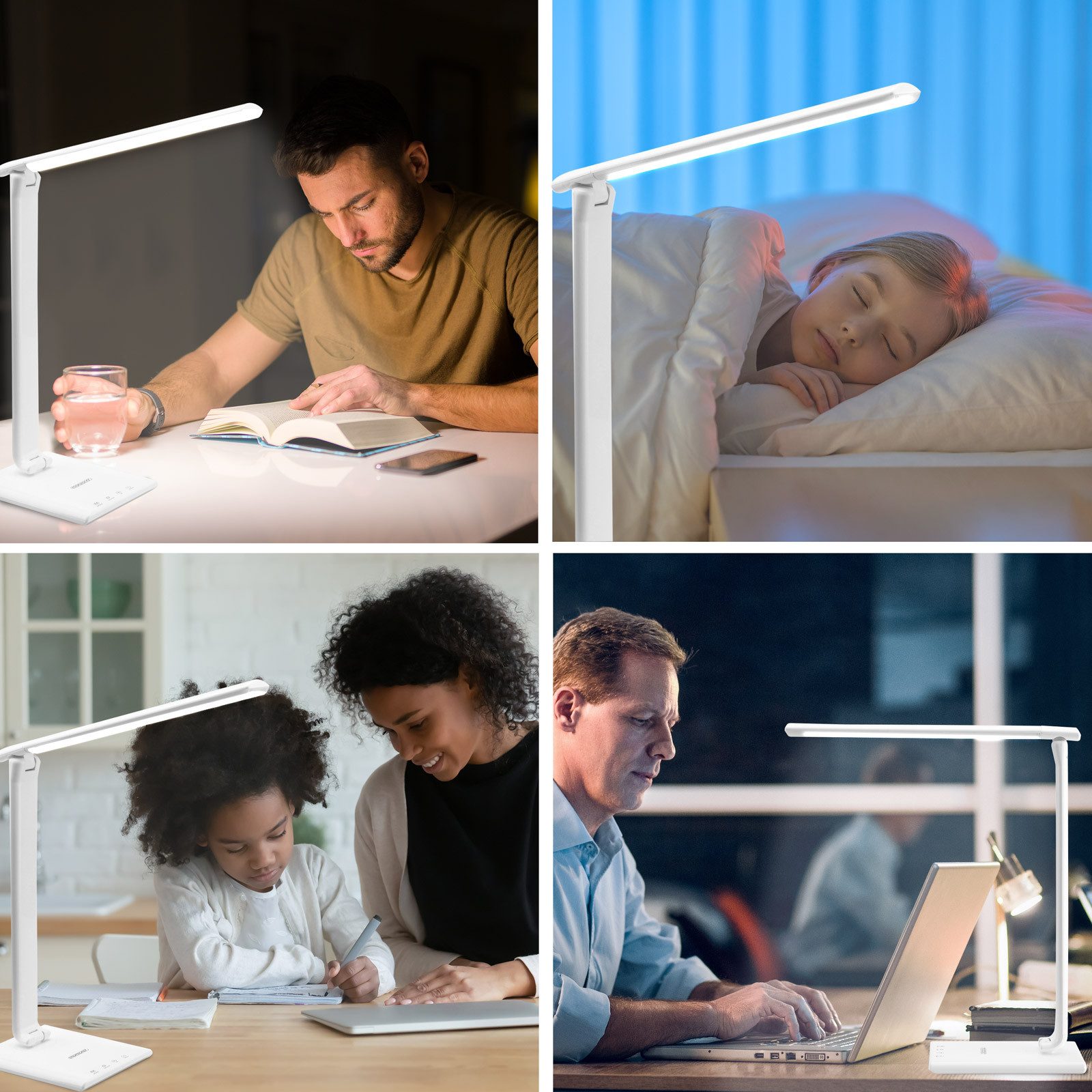 monzana Tischleuchte Cataleya, Weiß, LED Schreibtischlampe günstig online kaufen