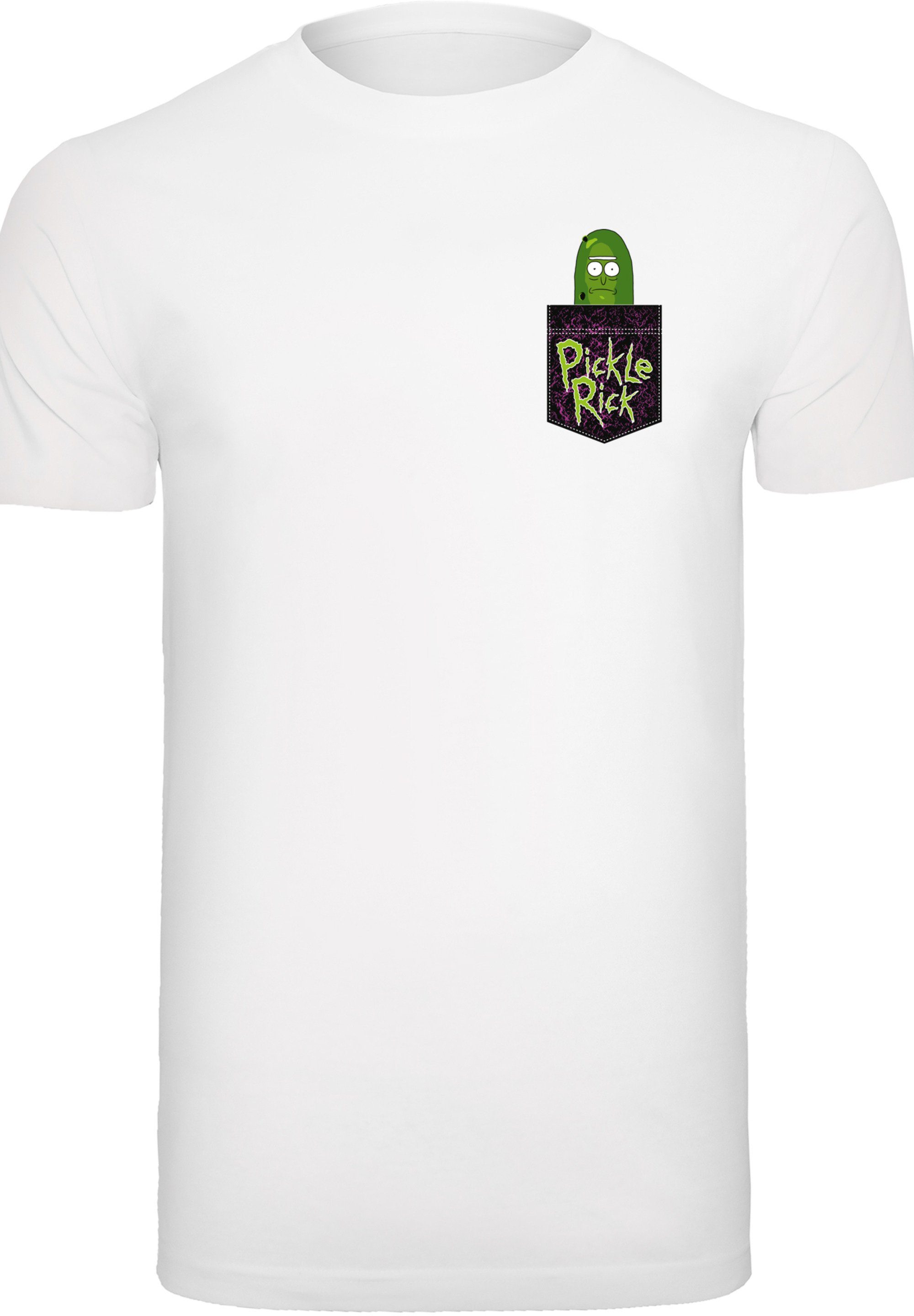 weiß Pickle Rick Print F4NT4STIC and Morty Rick T-Shirt