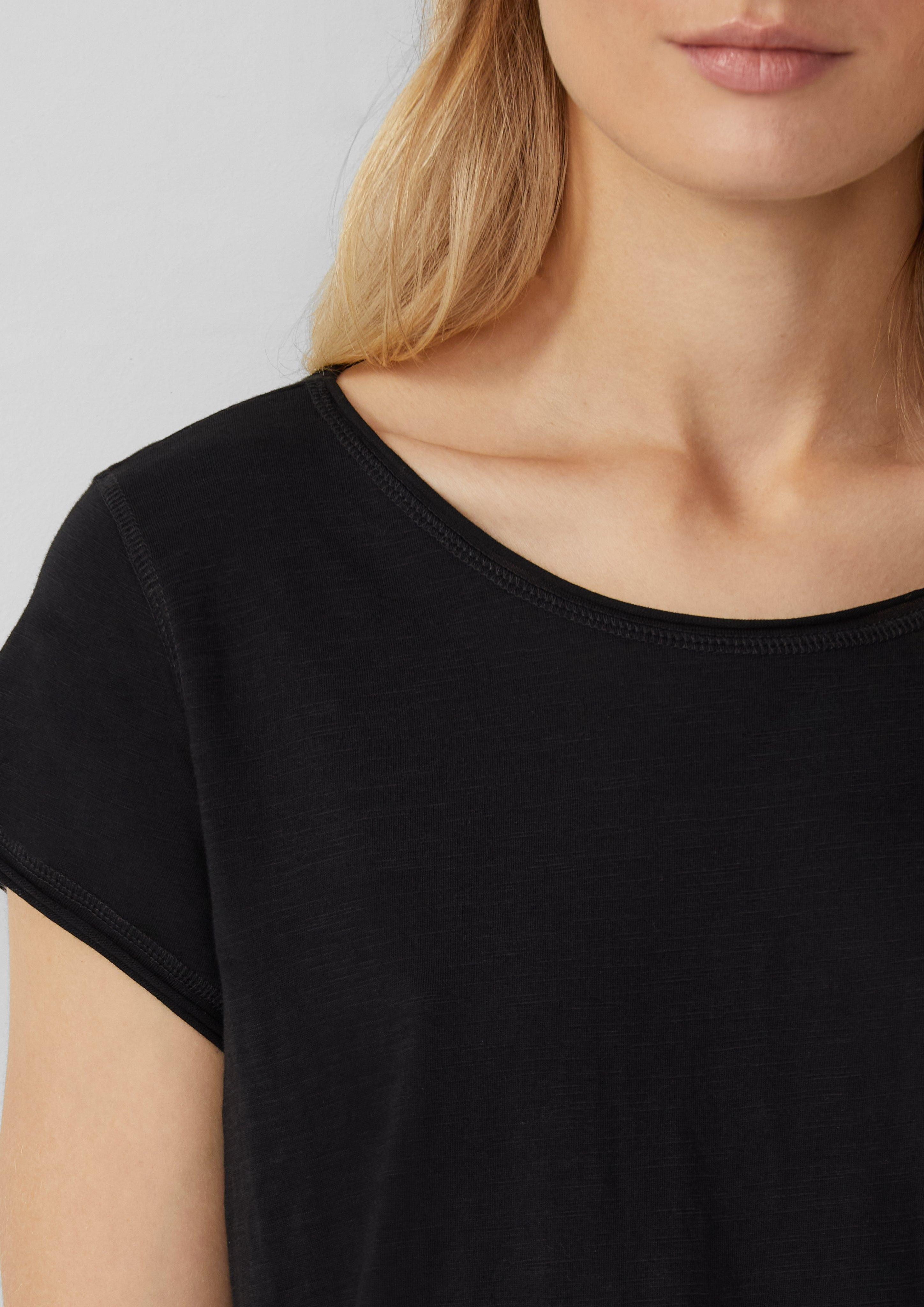 s.Oliver Kurzarmshirt T-Shirt mit Rollkanten und günstig online kaufen