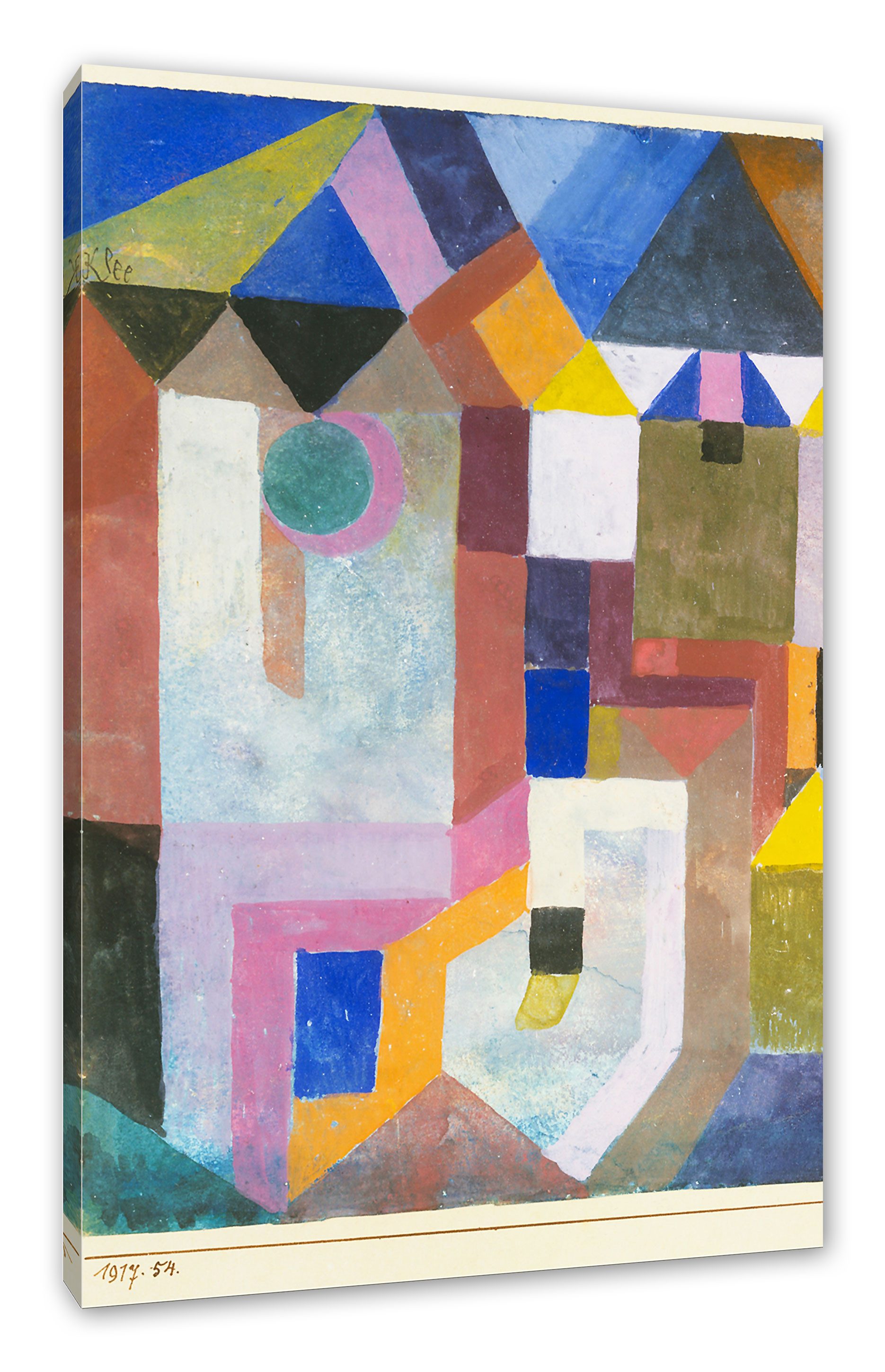 Pixxprint Leinwandbild Paul Klee - Bunte Architektur, Paul Klee - Bunte Architektur (1 St), Leinwandbild fertig bespannt, inkl. Zackenaufhänger