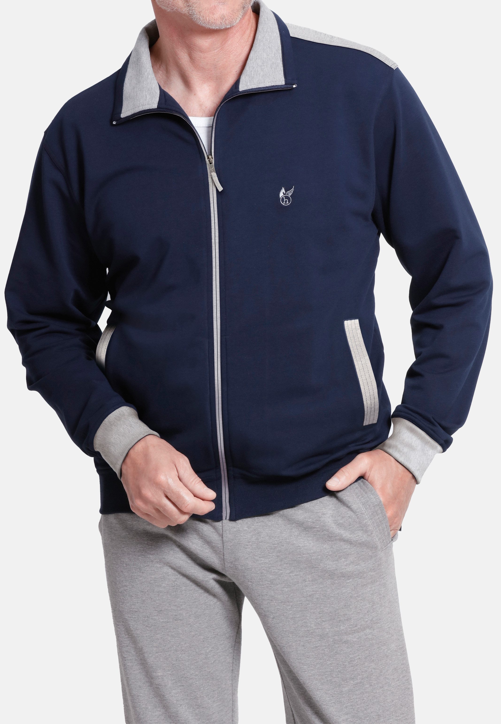 Hajo Kapuzensweatjacke Klima Komfort (1-tlg) Freizeit / Homewear Jacke - Baumwolle - Atmungsaktiv