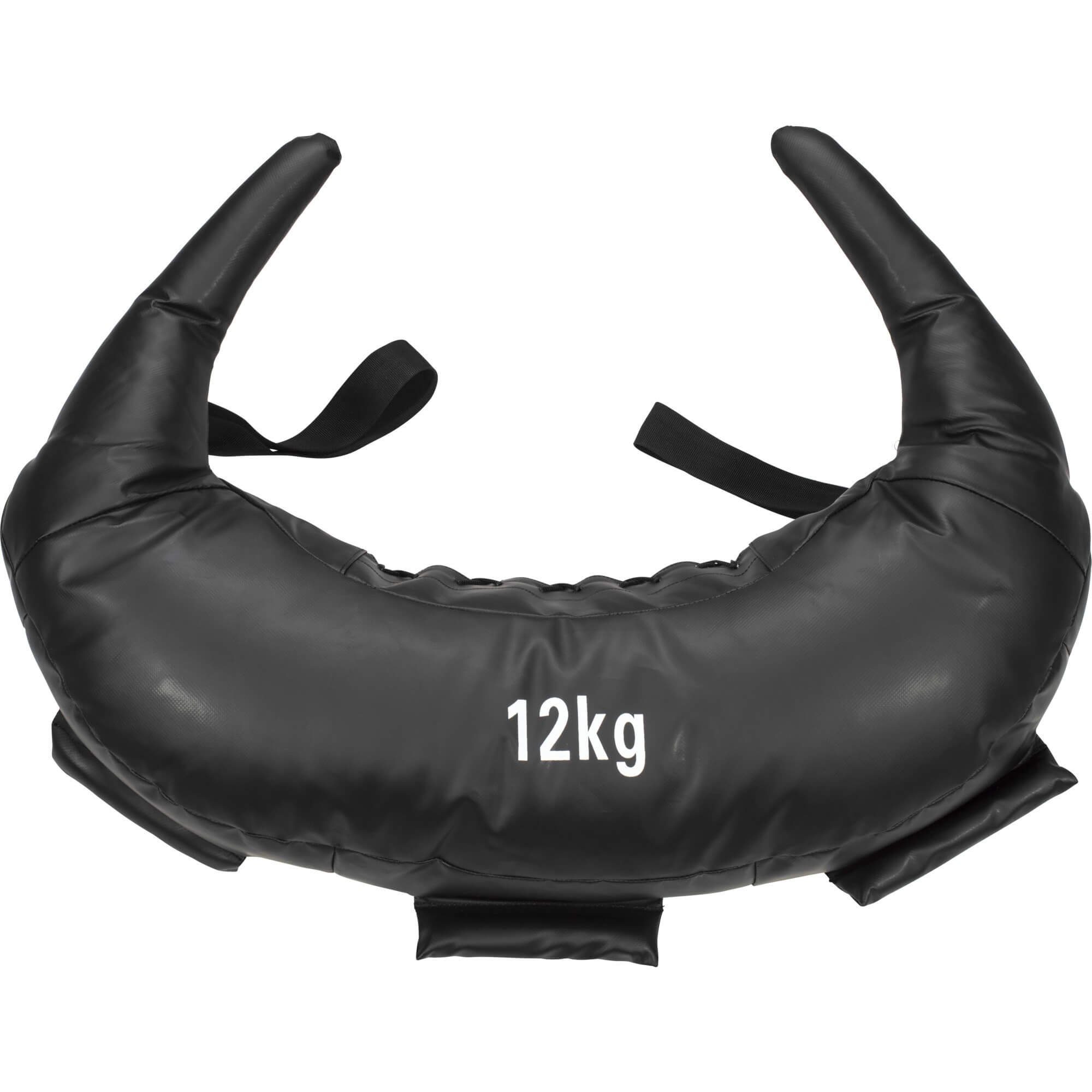 GORILLA SPORTS Gewichtssack Bulgarian Bag, 5kg/8kg/12kg/17kg/22,5kg, Krafttraining Tasche, Schwarz 12 kg