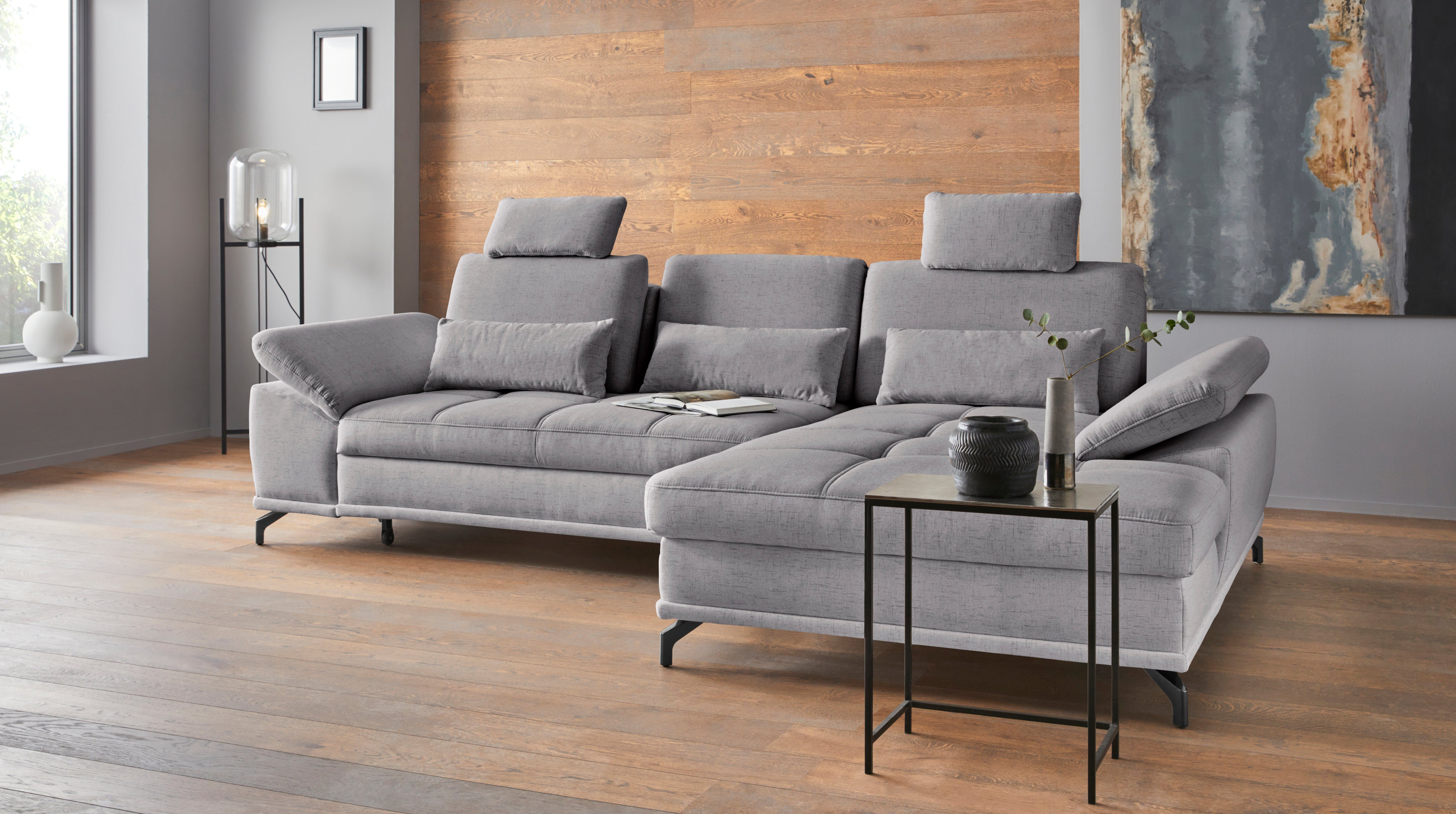OTTO home Ecksofa Costello L-Form, B: 301 cm mit Sitztiefen-, Armteilverstellung &, 3 Nierenkissen, optional Bettfunktion & Bettkasten