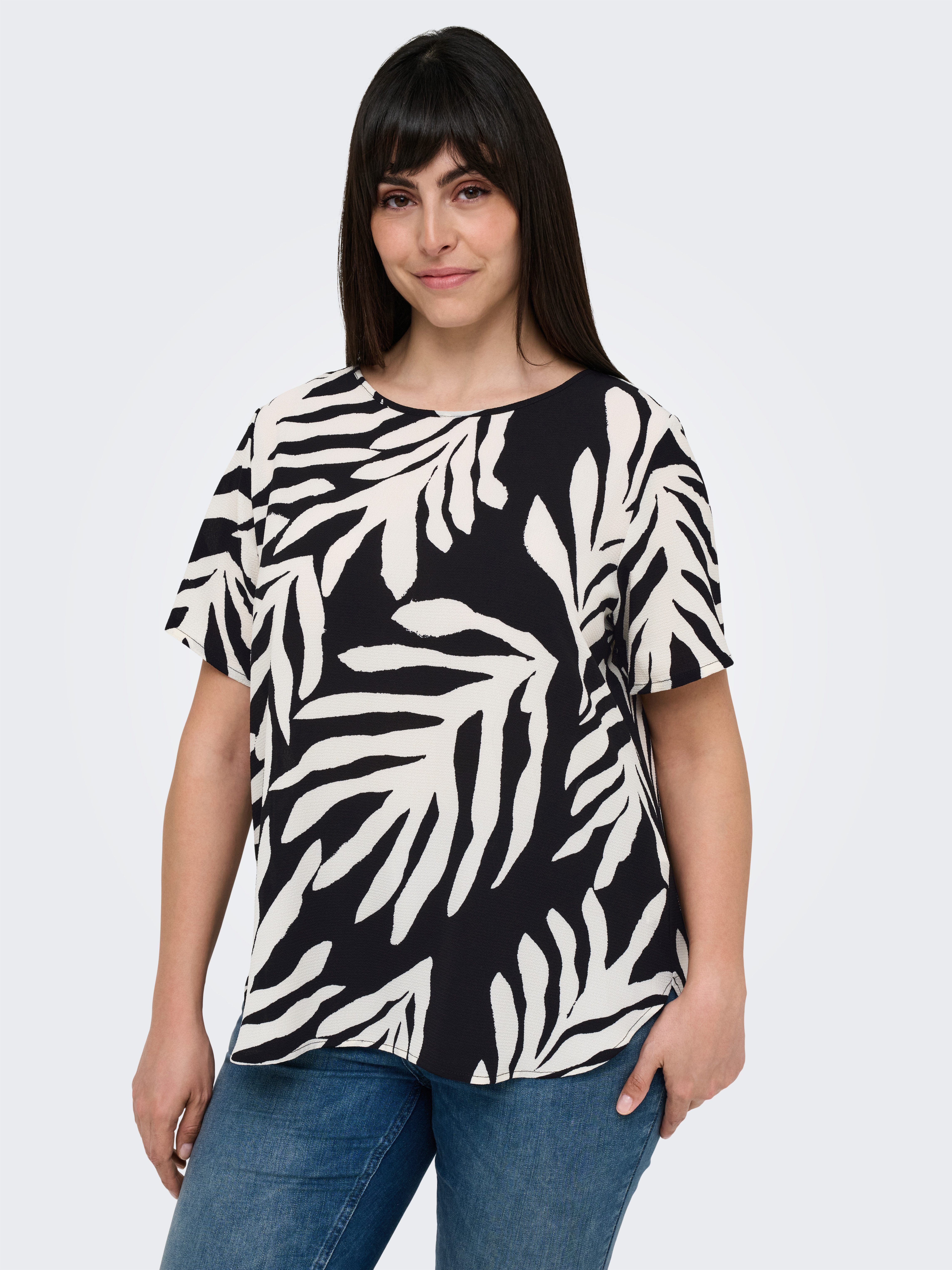 ONLY CARMAKOMA Shirtbluse CARVICA SS TOP WVN NOOS Materialmix, regular fit günstig online kaufen
