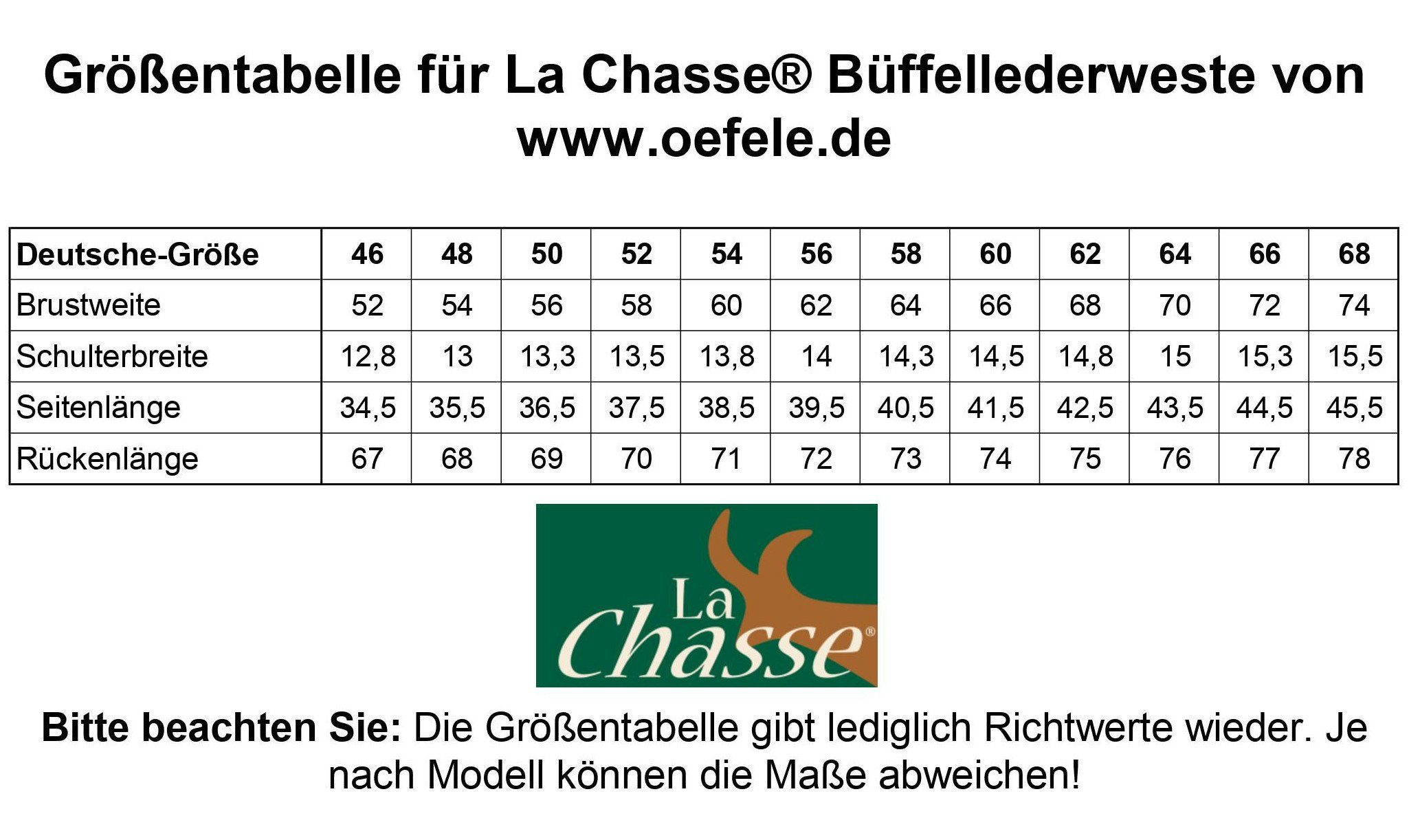 La Chasse® Lederweste Lederweste braun/oliv Büffellederweste Jagdweste aus echtem Leder NEU