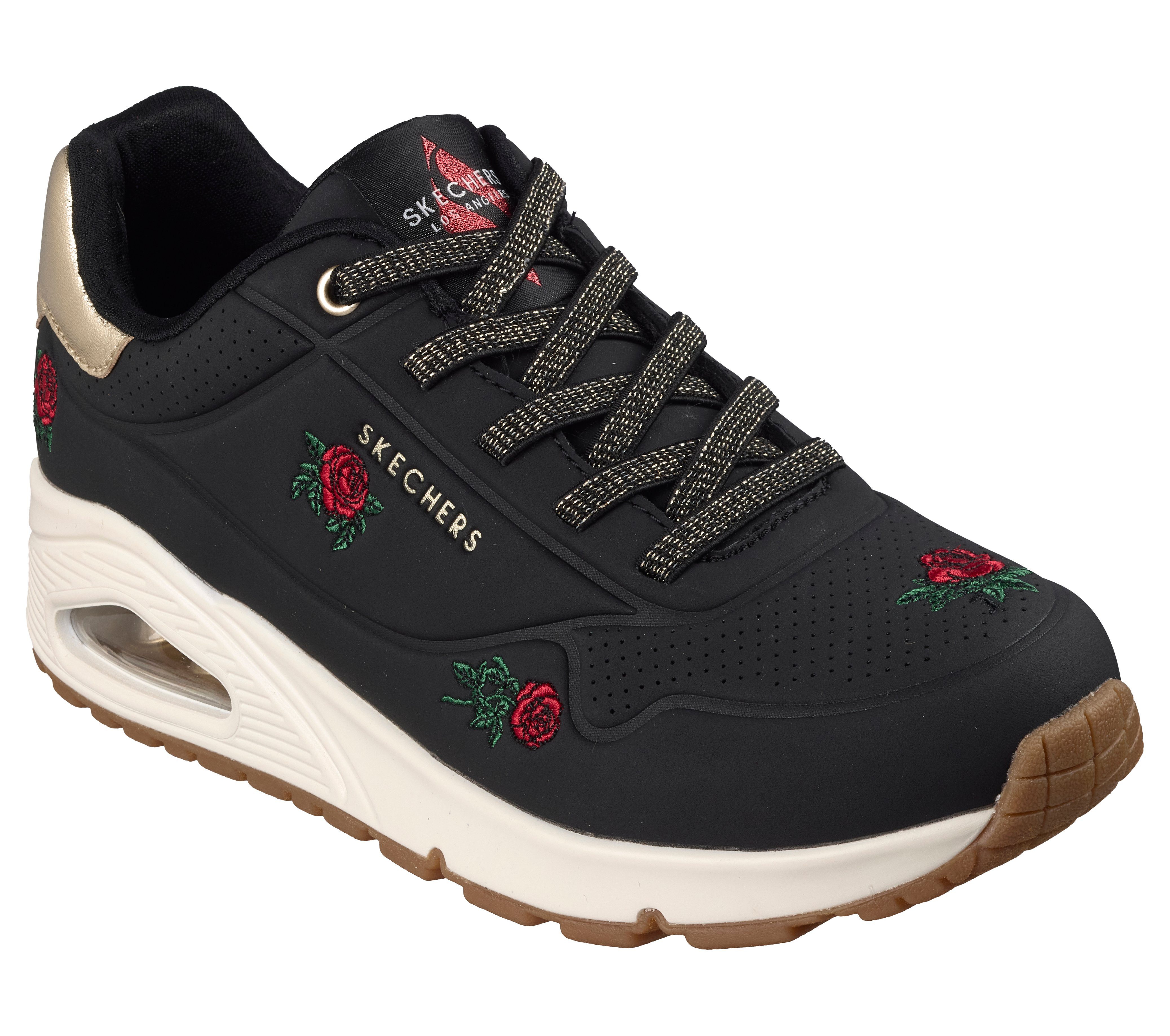 Skechers UNO-CHAMPAGNE & ROSES Sneaker Freizeitsneaker, Halbschuh mit Rosen-Stickerei