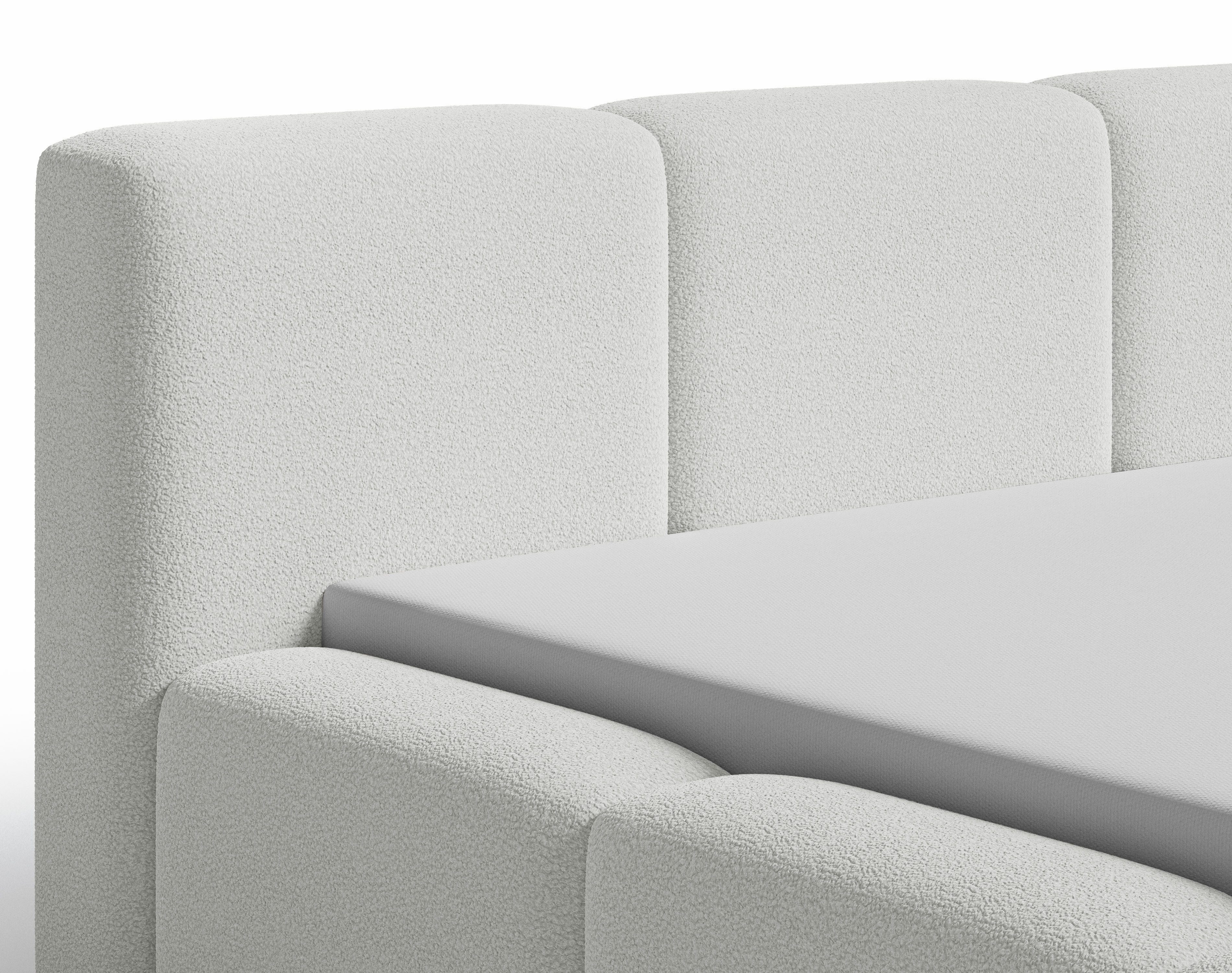 Chilly Möbel Polsterbett Como Weiß Bouclé-Stoff günstig online kaufen