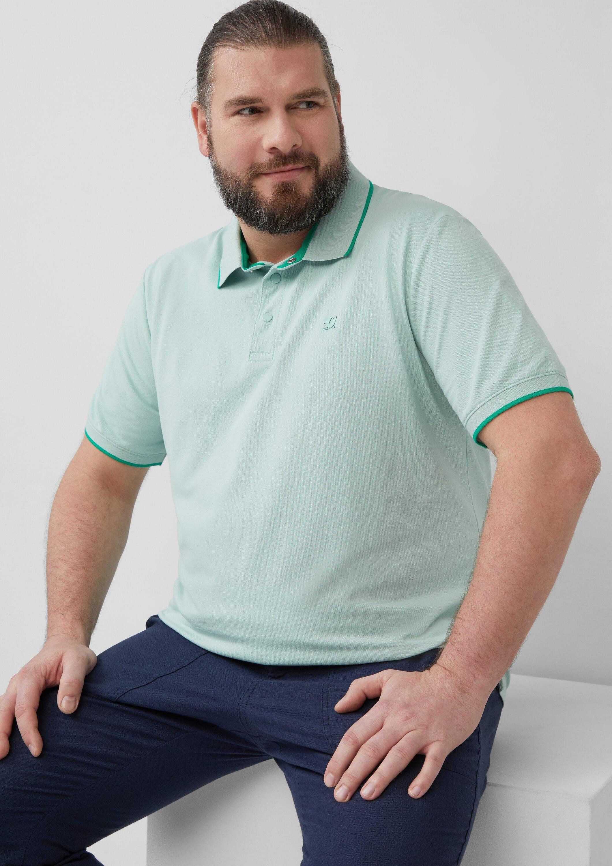 s.Oliver Kurzarmshirt Polo-Shirt Sportives Piqué-Poloshirt mit Kontrast-Details