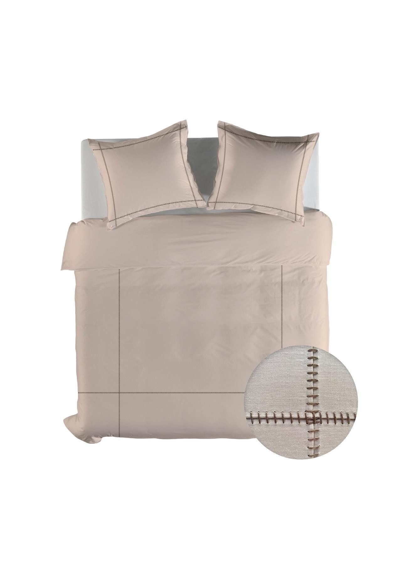 YELLOW Bettwäsche Suite Port Louis Dbo 200 Dollar Sand 200x220 Dollar-Sand, Baumwolle, 3 teilig, Bettwäsche 200x220 Baumwolle Baumwolle Hotelverschluss