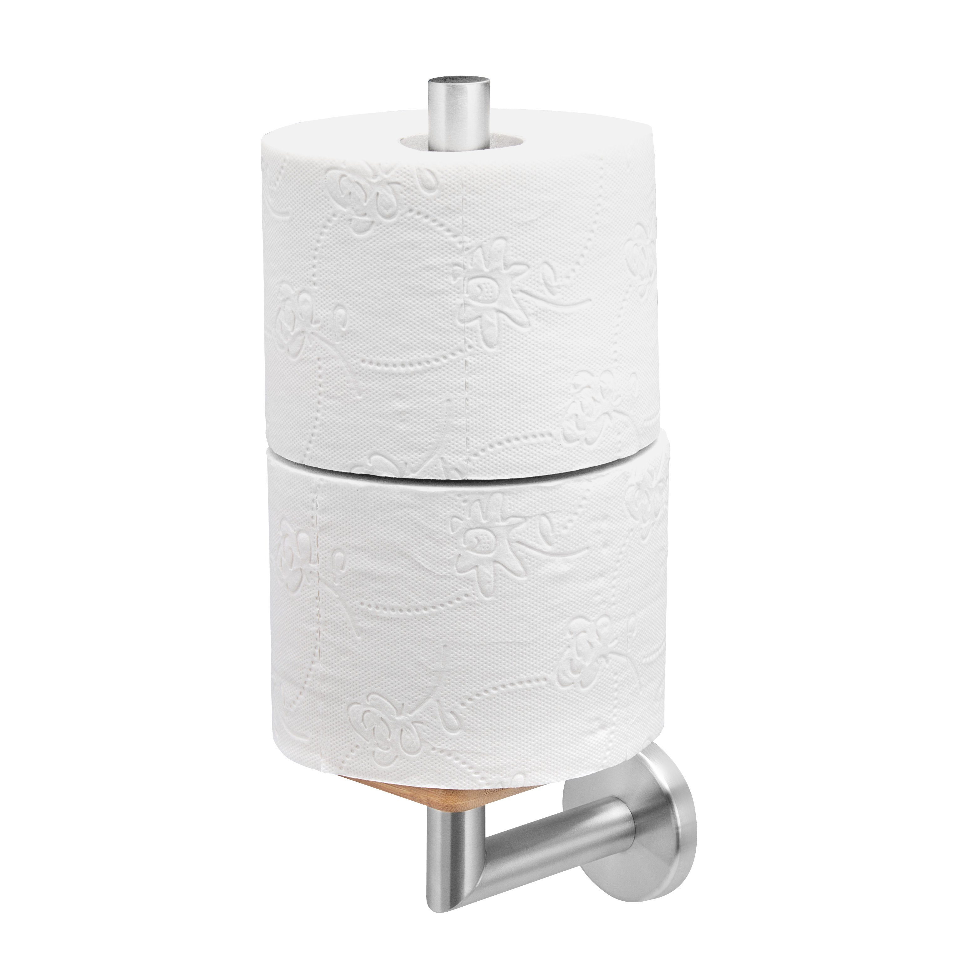 Serie BAMBUS Designer Toilettenpapierhalter WC Rollenhalter BAMBUS & EDELSTAHL 