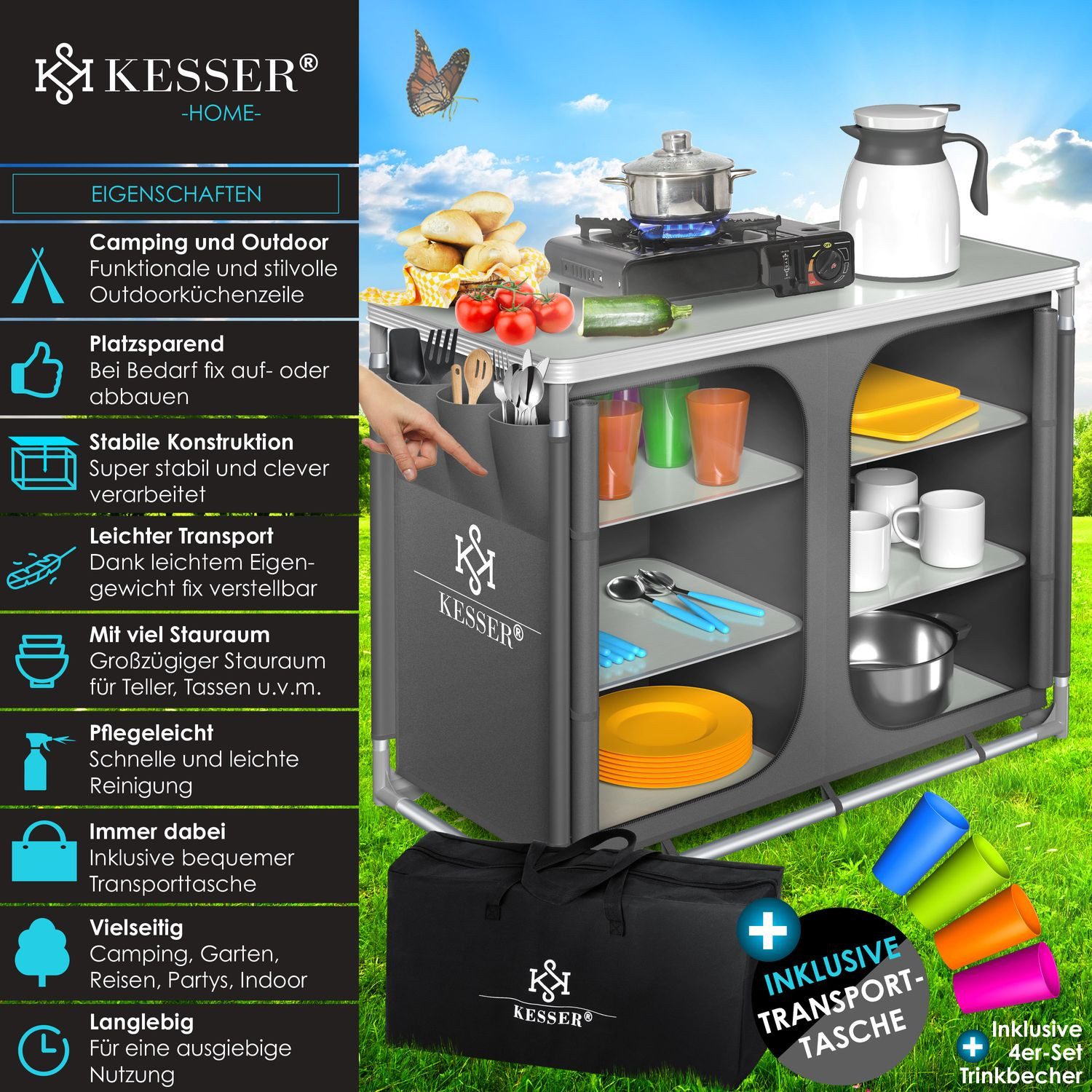 KESSER Campingschrank Campingschrank, Campingküche mit Aluminiumgestell günstig online kaufen