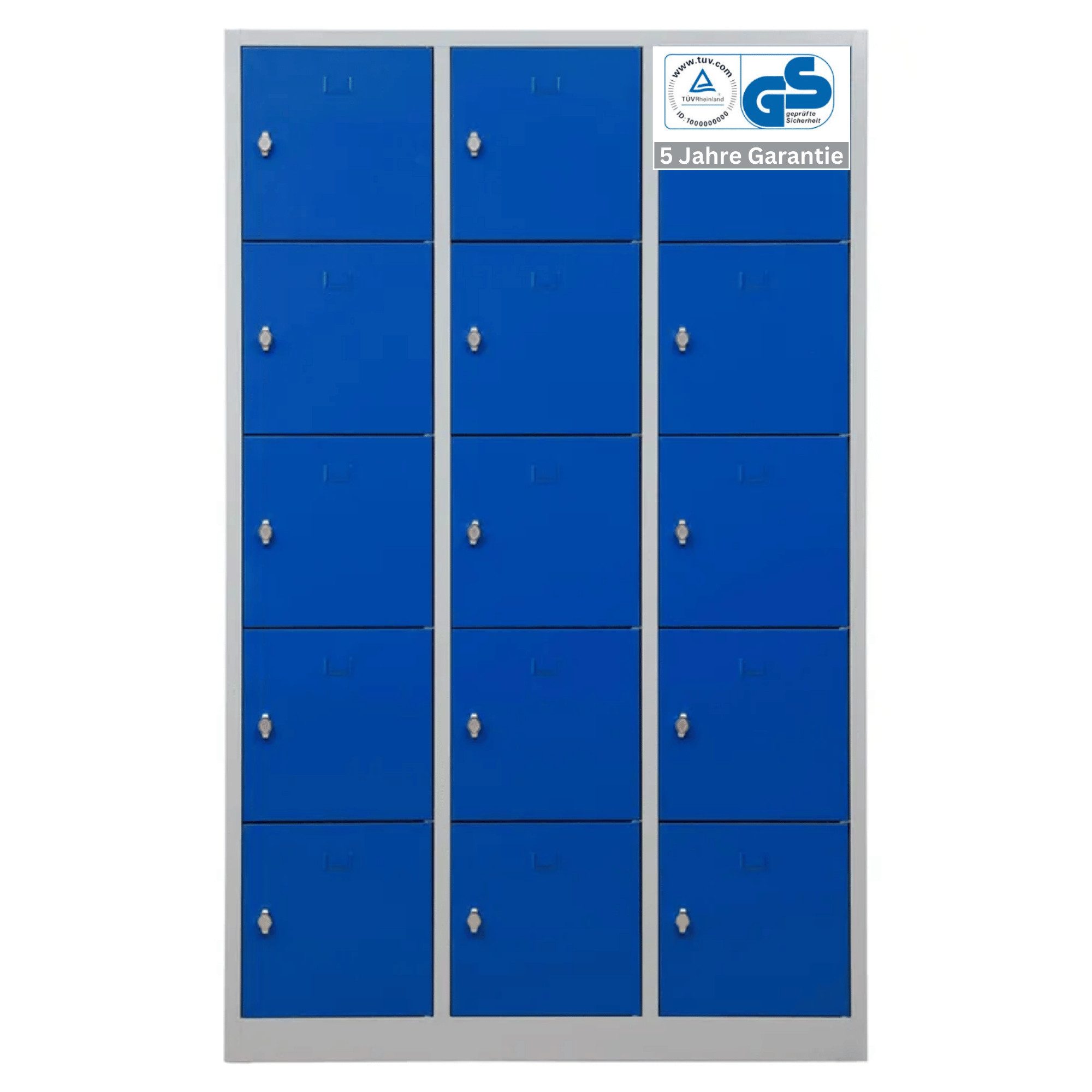 PROREGAL® Spind Schließfachschrank Falcon, Large, HxBxT 190x119x45cm, Grau-Blau