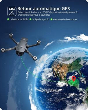 HOLY STONE Drohne (3840 x 2160, 4K EIS Drohne UHD-Kamera GPS-Quadcopter 46 Min Flugzeit bürstenloser)