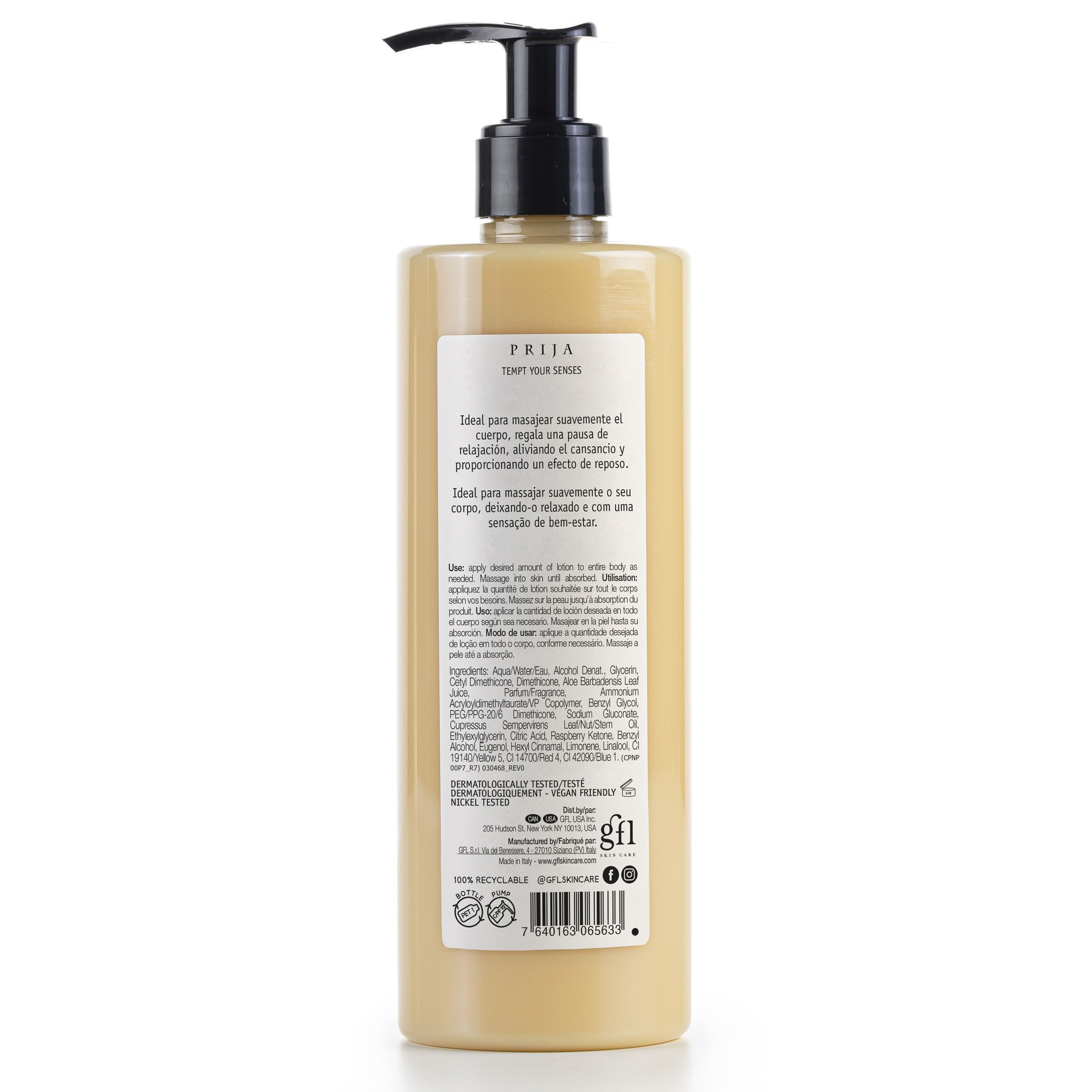 PRIJA Bodylotion PRIJA Massagebalsam mit nährendem Zypressenöl VEGAN 380 ml, 1-tlg.