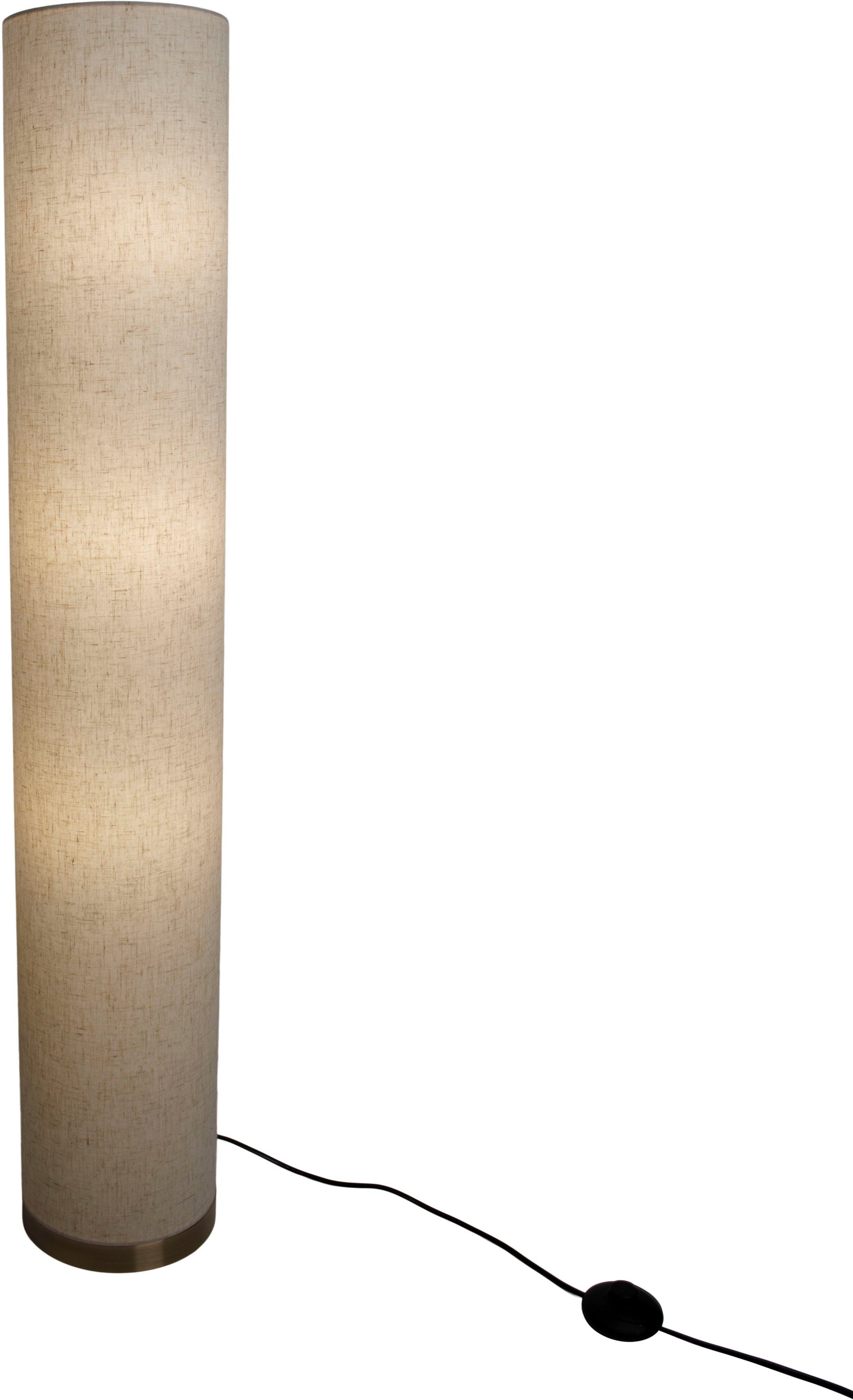 Metall/Textil, Höhe: ohne exkl. näve Ein-/Ausschalter, E27 Leuchtmittel, max. Beate, 110cm, Stehlampe natur Farbe: 40W, 3x