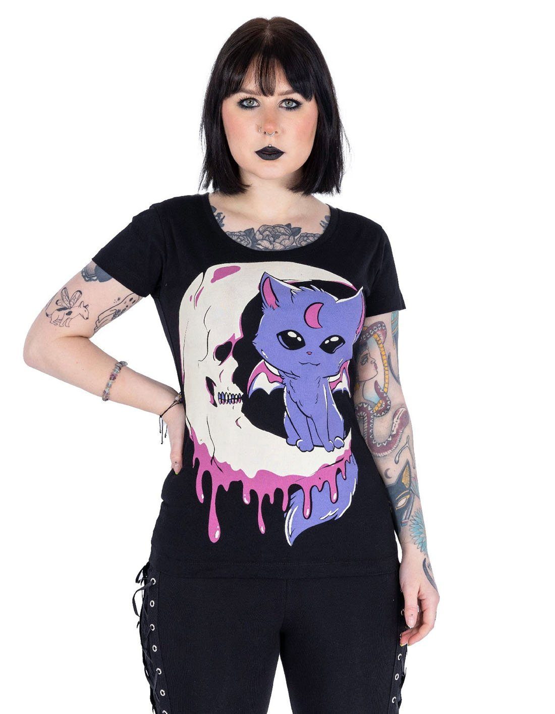 Cupcake Cult T-Shirt Lunar Kitty Okkult Katze
