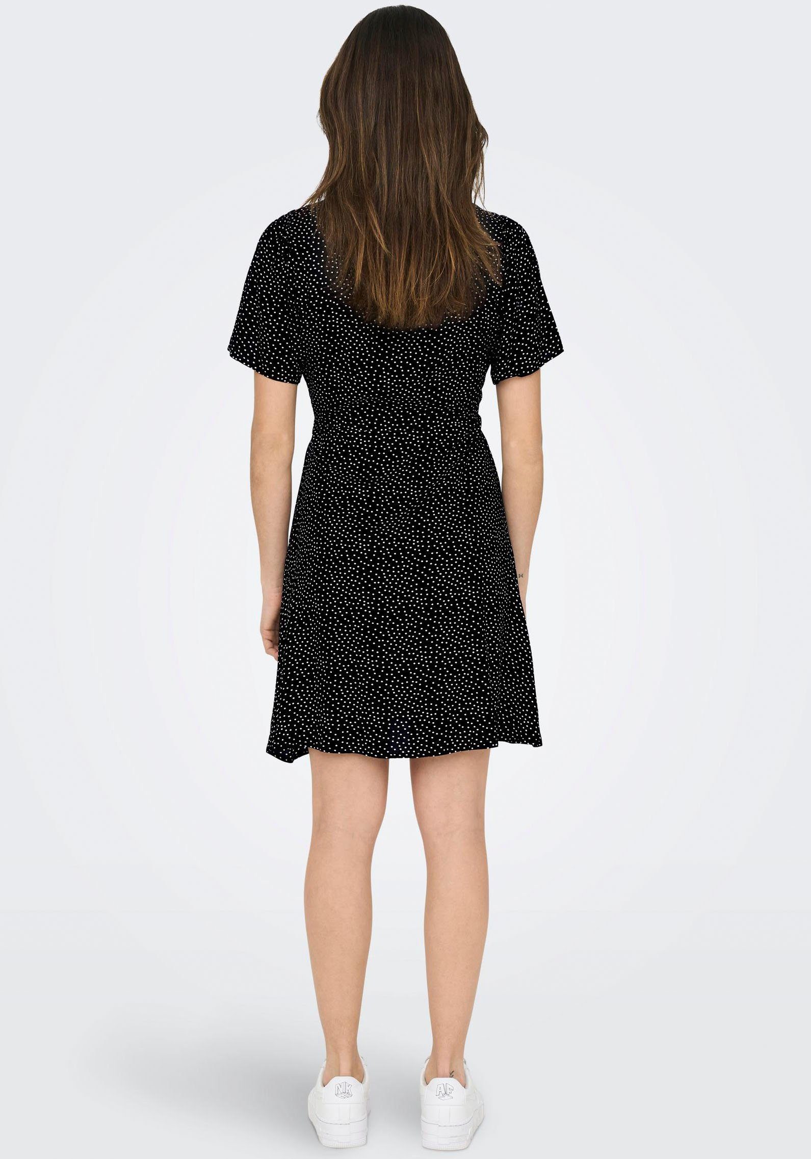 ONLEVIDA DOT Minikleid Black DRESS S/S NOOS WVN SHORT ONLY AOP:MILLA