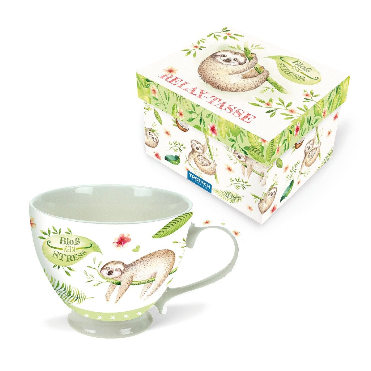 Trötsch Verlag Tasse TRÖTSCH Tasse Bloß kein Stress 13,9x9,4cm
