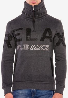 Cipo & Baxx Sweatshirt (1-tlg) mit hohem Kragen