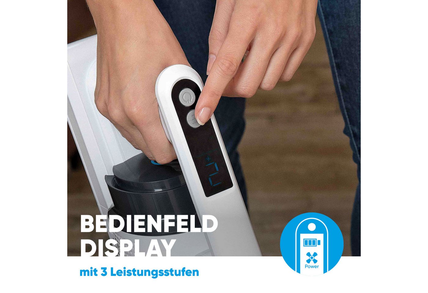 hoogo Akku-Hand-und Stielstaubsauger S3, 330 W, beutellos, 50min Laufzeit, für Allergiker, Tierhaare, Qualität aus Deutschland