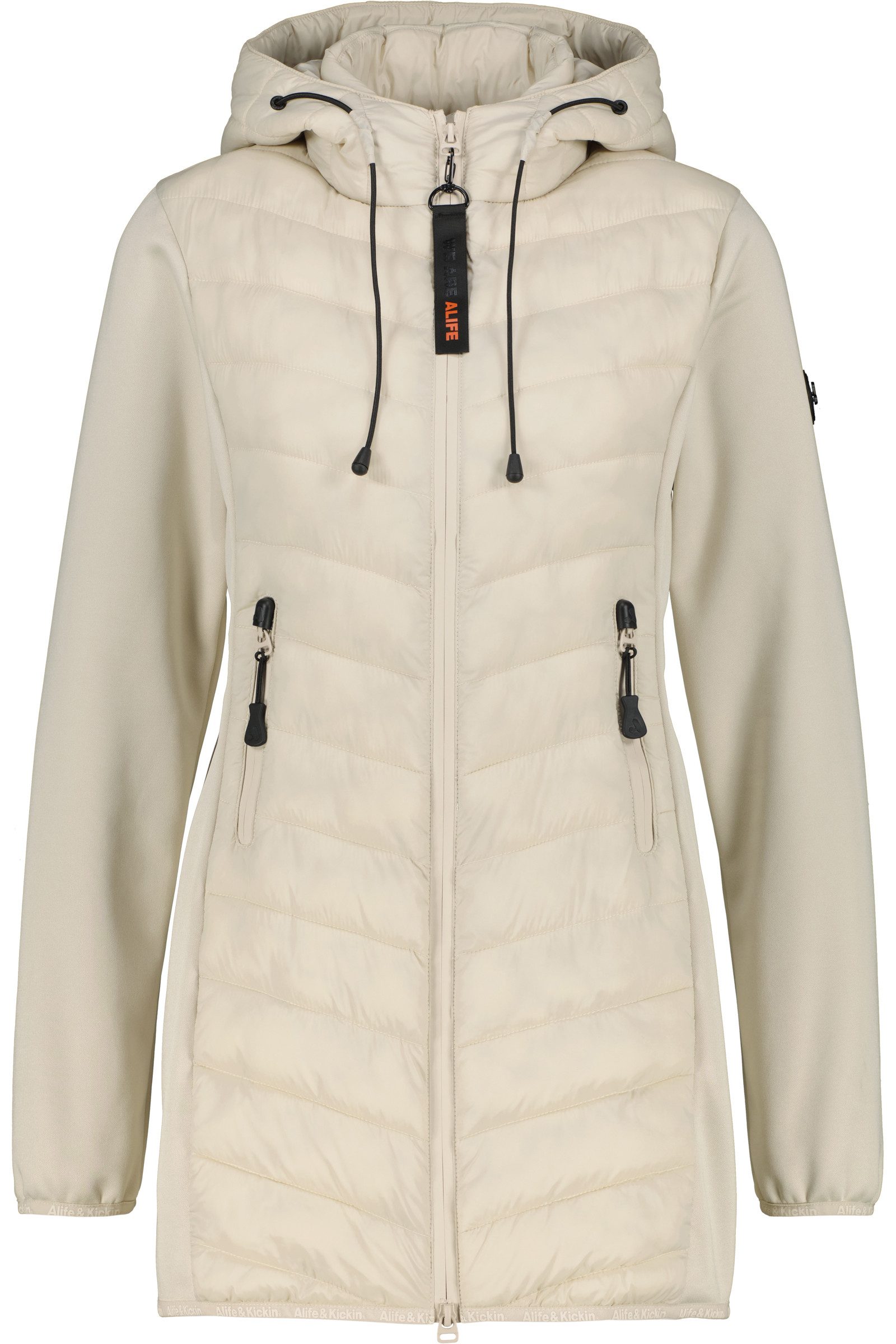 Alife & Kickin Sommerjacke Damen YlvaAK A Übergangsjacke, Jacke Chevron-Steppung, Kapuze mit Kordelzug, Zwei-Wege-Reißverschluss