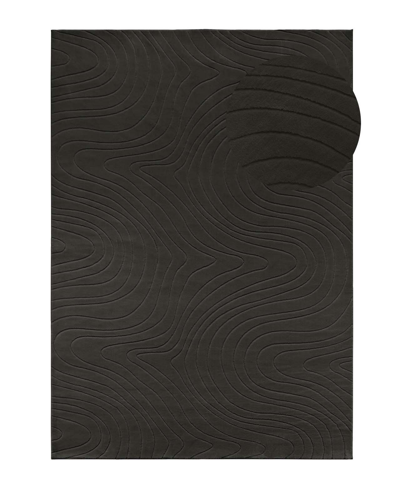 TaraCarpet Teppich TaraCarpet Homestyle 397 Organic, rechteckig, Höhe: 10 mm, Organic hoch-tief weich waschbar anthrazit 200x290
