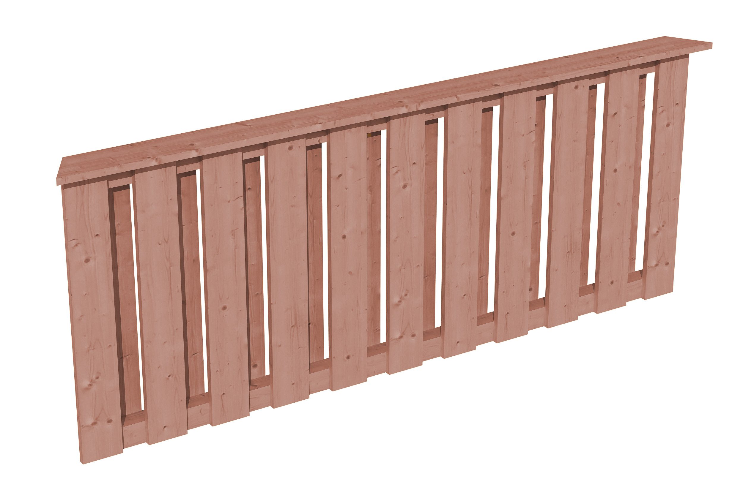 Skanholz Brüstungsgeländer Deckelschalung, 180 cm Länge, 84 cm Höhe